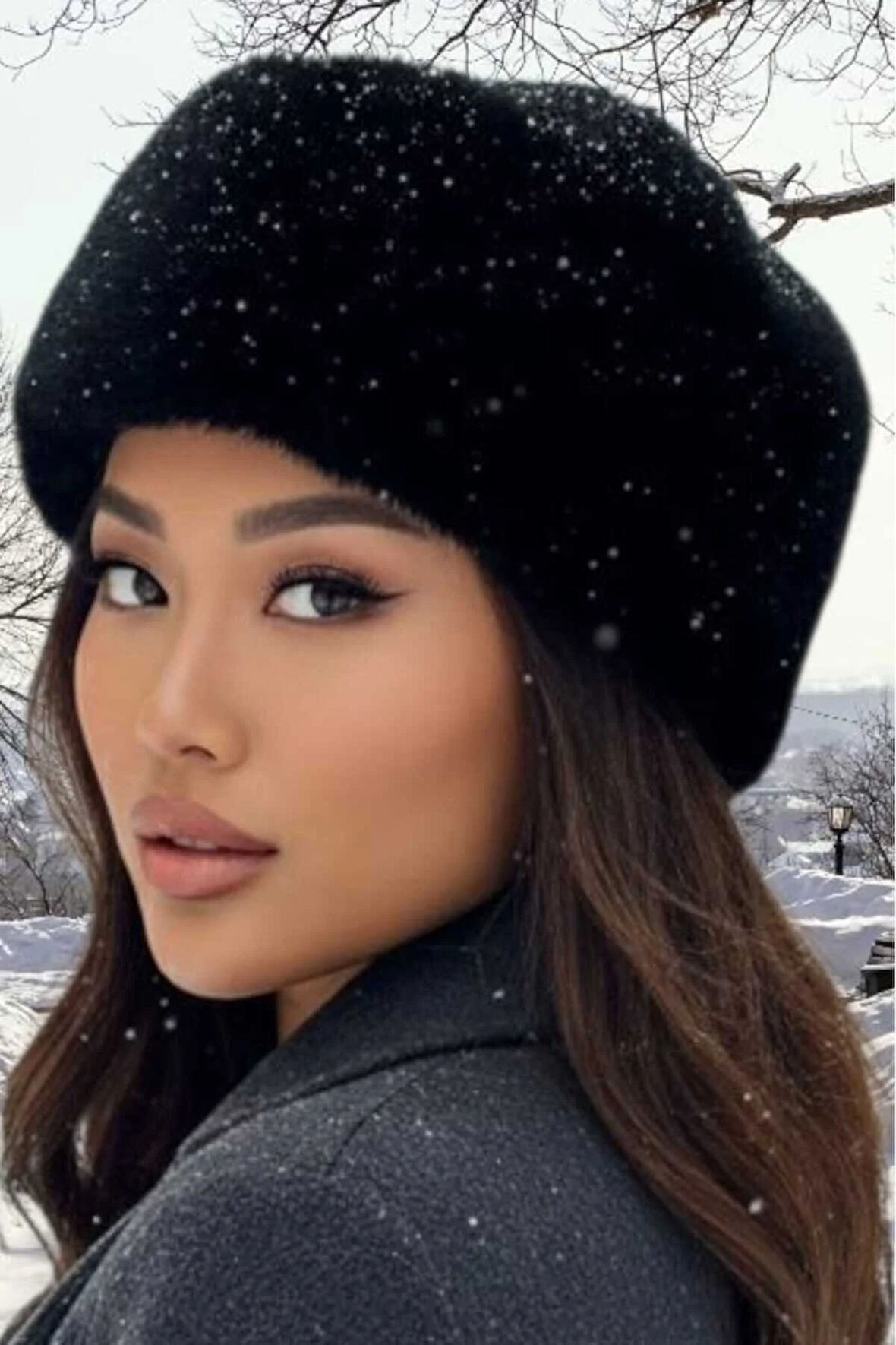 Tezzgelsin Kadın Kışlık Vegan Kürk Peluş Kalpak Şapka