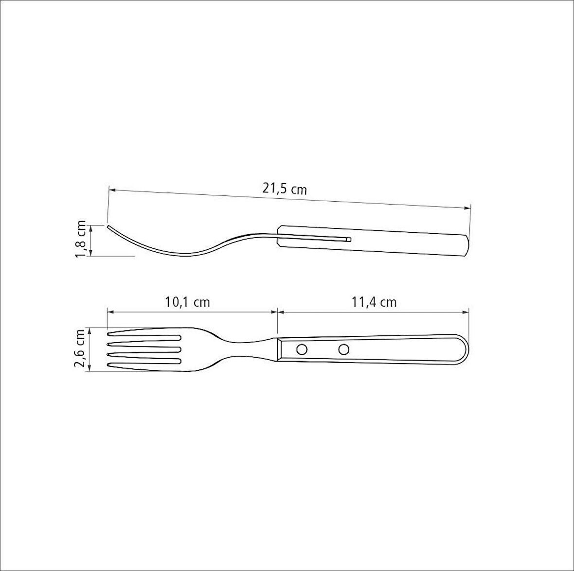 Tramontina Polywood Biftek-Steak Çatalı Jumbo 13cm