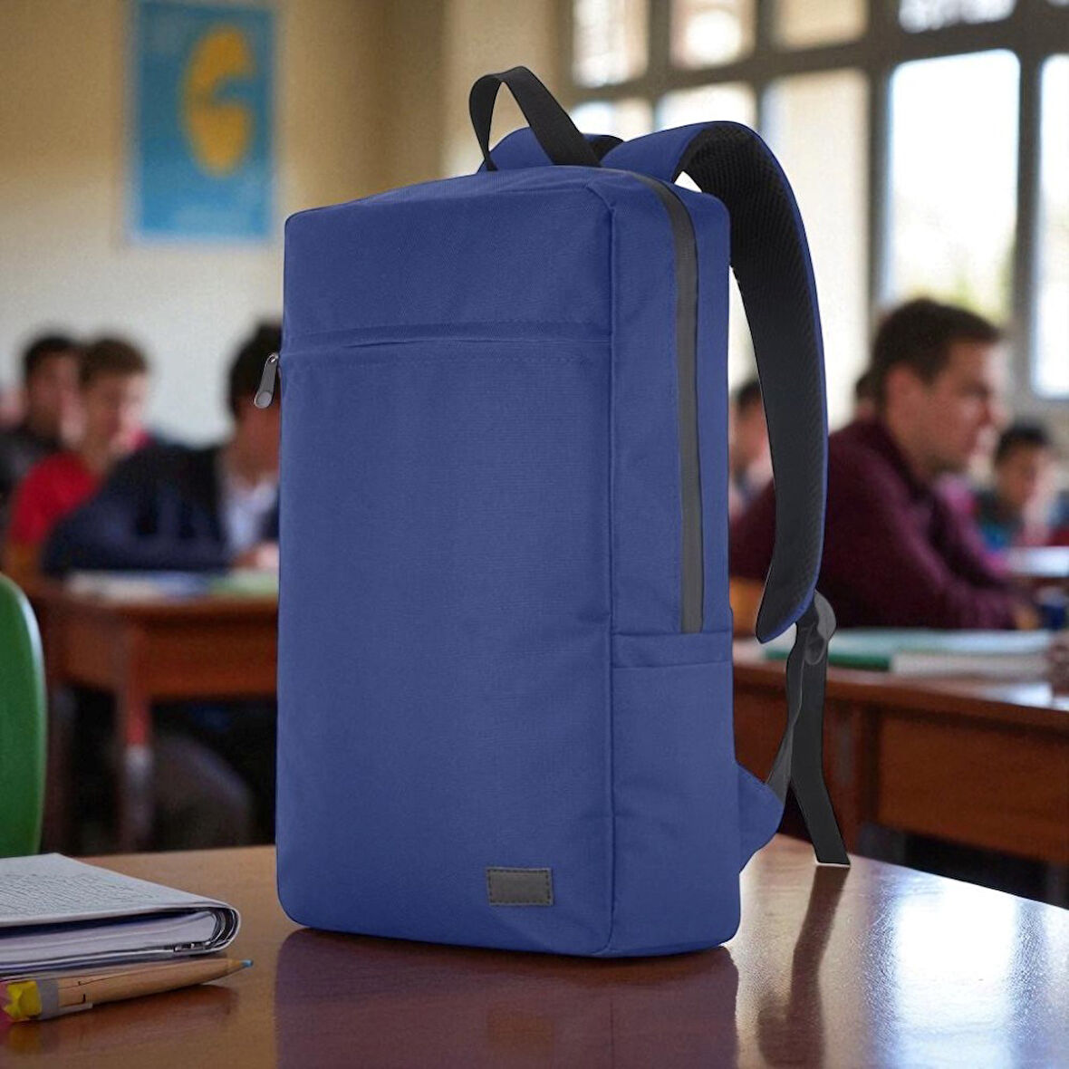 Classone Mila PR-EK101 15,6' Su Geçirmez Kumaş Fermuar  Okul Sırt Çantası 