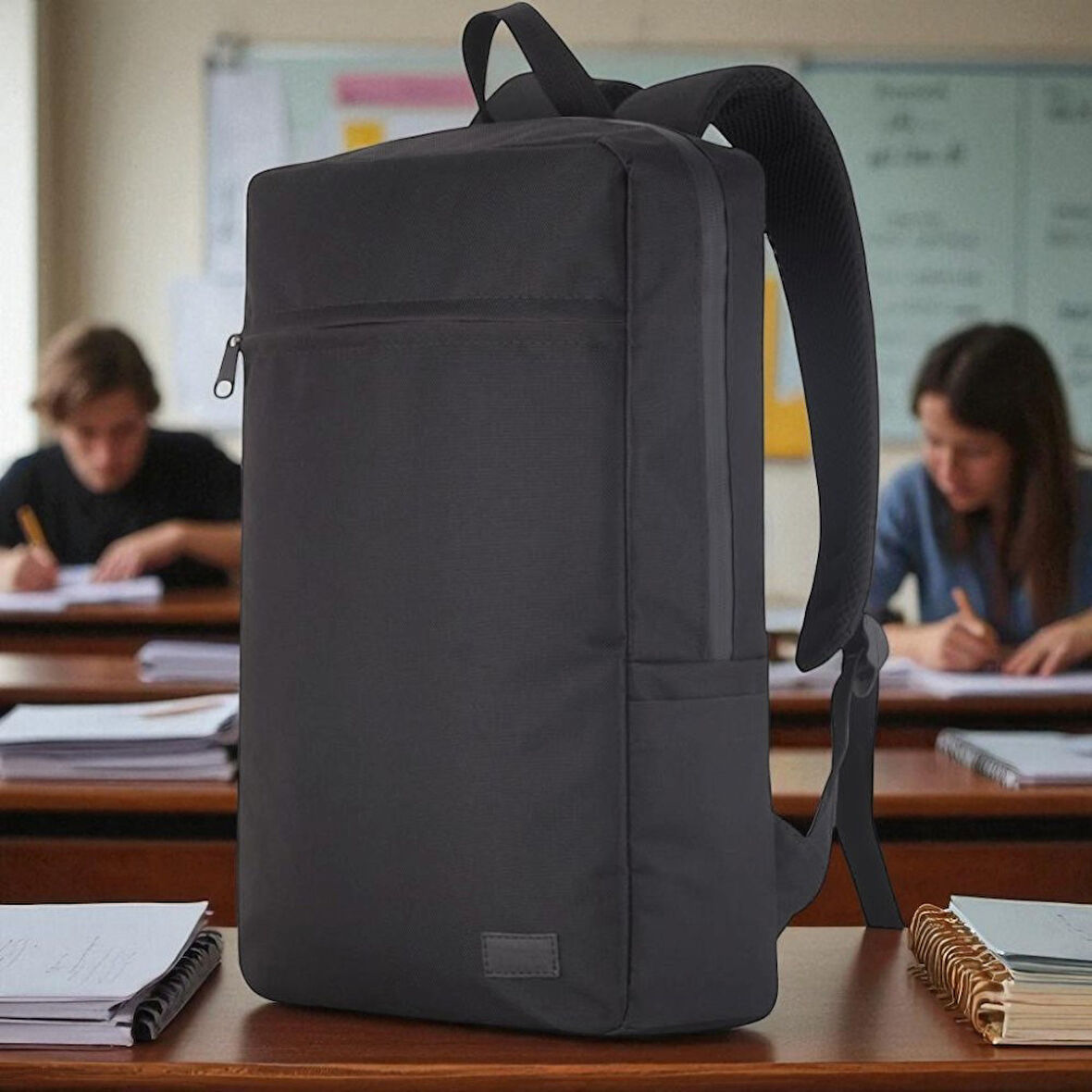 Classone Mila PR-EK100 15,6' Su Geçirmez Kumaş Fermuar  Okul Sırt Çantası 