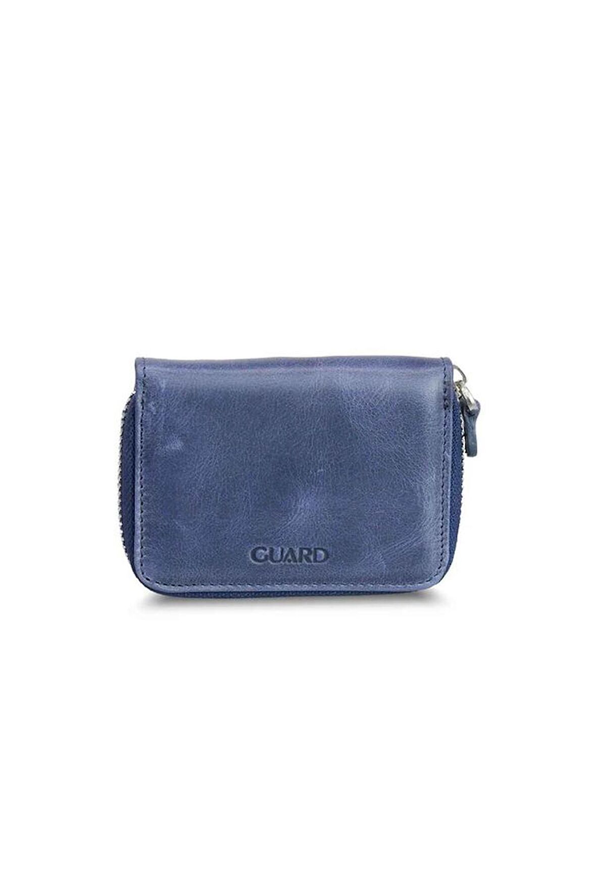Guard Antik Lacivert Mini Unisex Bozuk Paralıklı Cüzdan Hakiki Deri