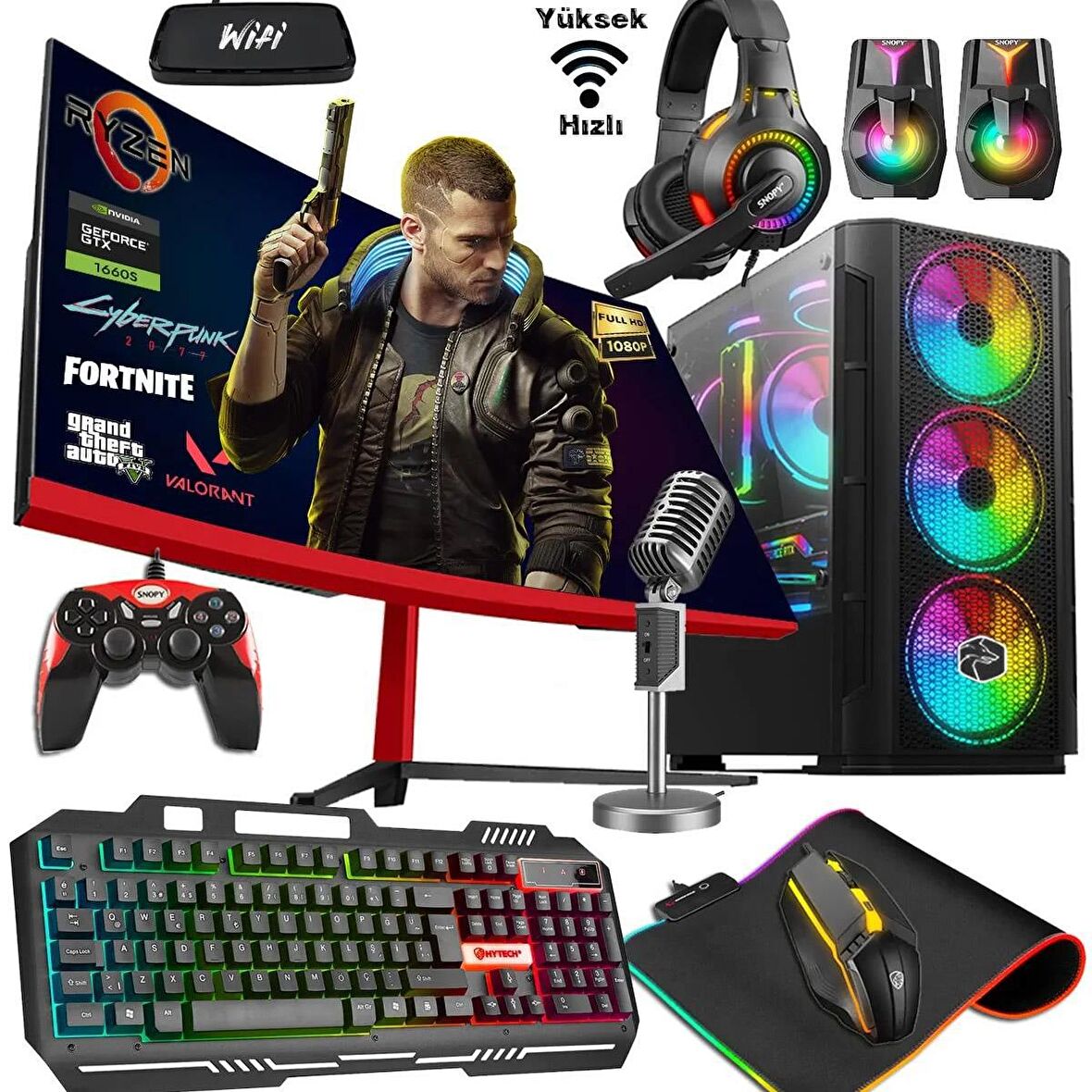 Zeiron Ptx80 AMD 3600 32 GB DDR4 RAM 512 GB SSD 1 TB HDD NVIDIA GeForce GTX 1660 Super FreeDos Masaüstü Bilgisayar 