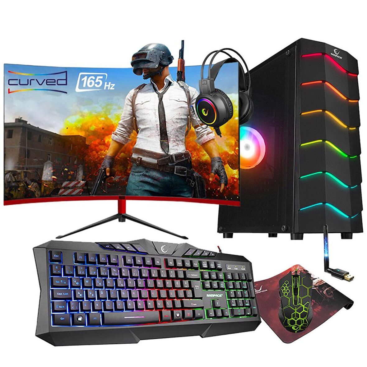 Zeiron ARC20 Intel i5 3470 16 GB DDR3 RAM 128 GB SSD 1 TB HDD AMD Radeon RX 550 FreeDos Masaüstü Bilgisayar 