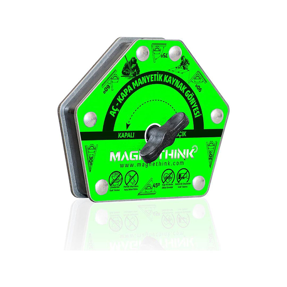 Magnethink Aç Kapa Çok Açılı Manyetik Kaynak Gönyesi - Yeşil