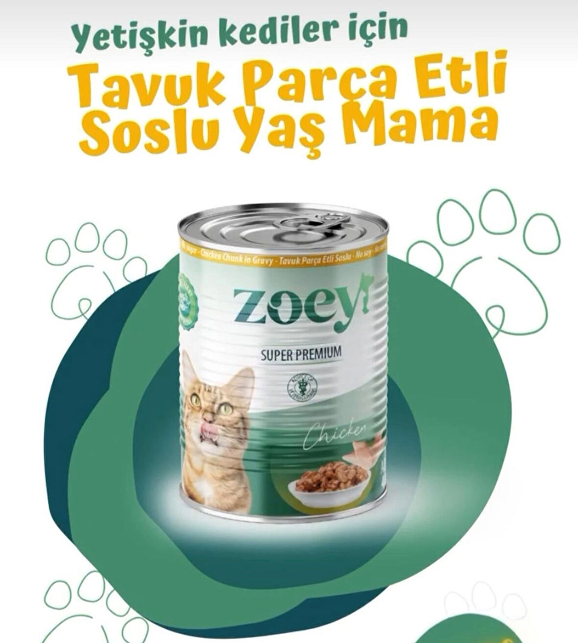 Zoey Tavuklu Yetişkin Kedi Konserve Maması 400 gr x 6 Adet