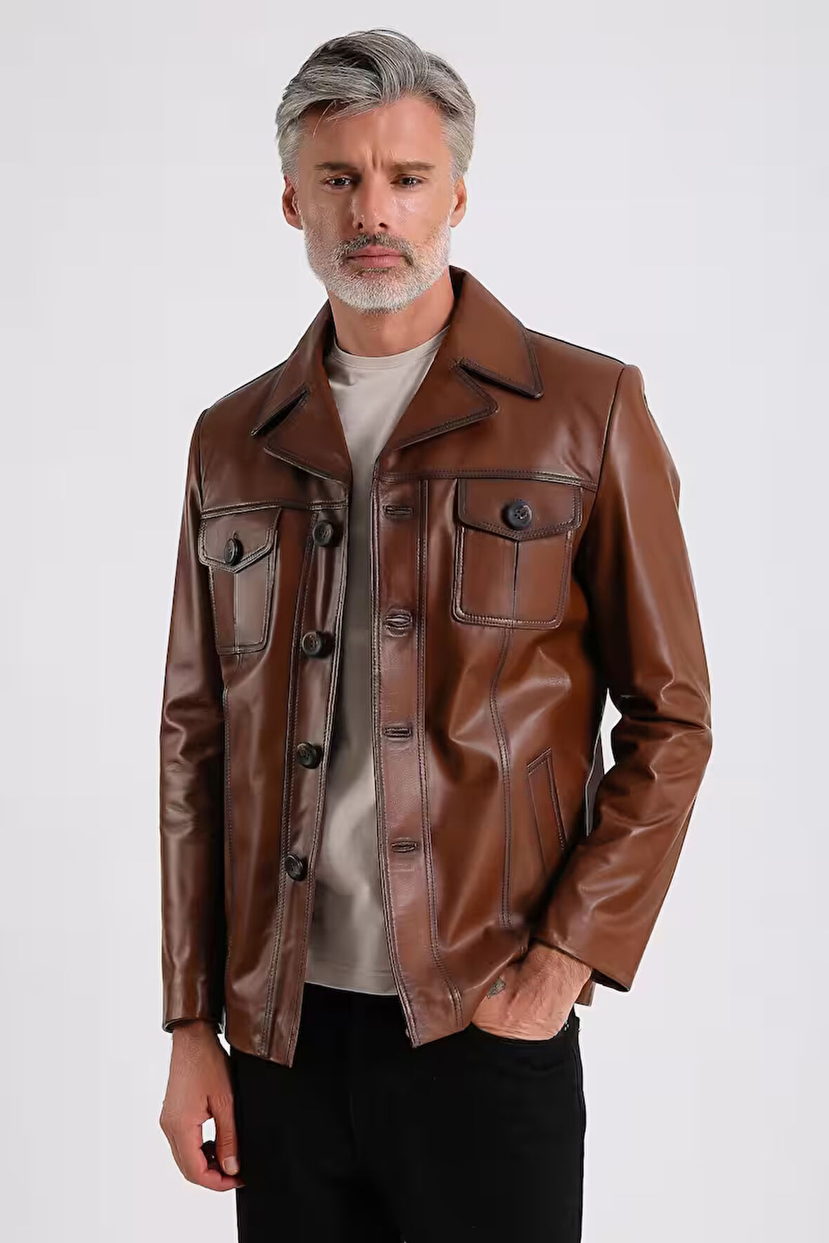 Ramos Erkek Safari Deri Mont