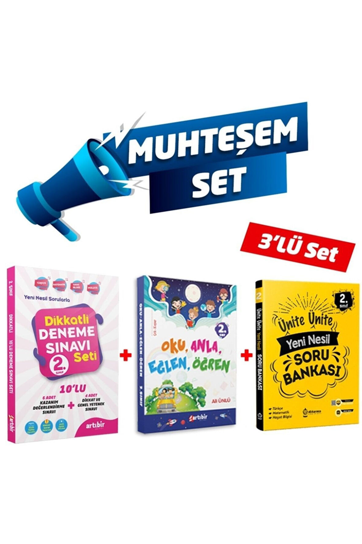 2. Sınıf 3'lü Muhteşem Set(2-OKU,ANLA,EĞLEN,ÖĞREN 2-DİKKATLİ DENEME 2-ÜNİTE YENİ NESİL SORU BANKASI)