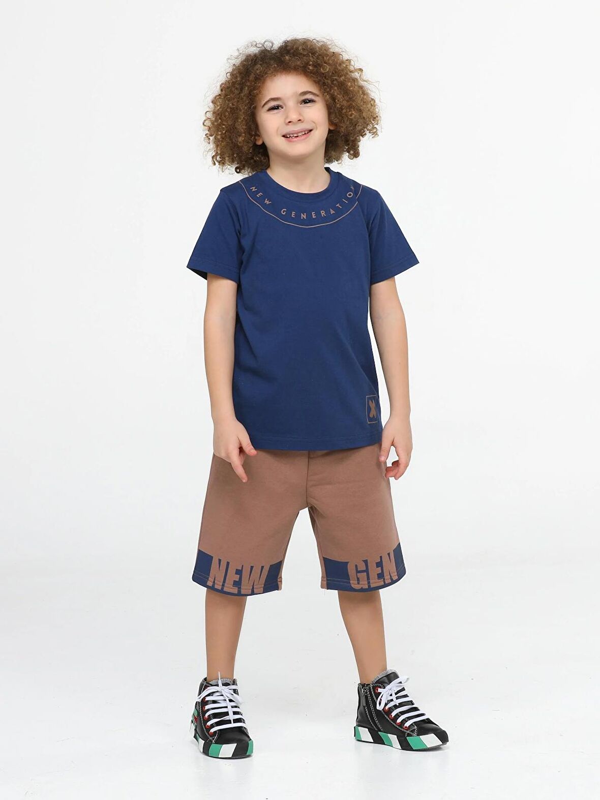 New Gen Kahve Şort + T-shirt Takım