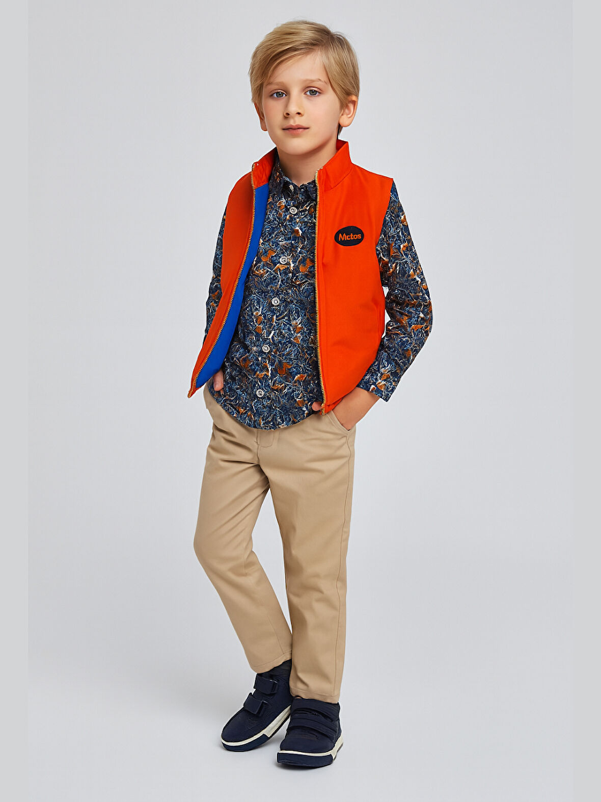 3'lü Takım Anorak Yelek & Gömlek &Gabardin Pantolon Erkek Çocuk