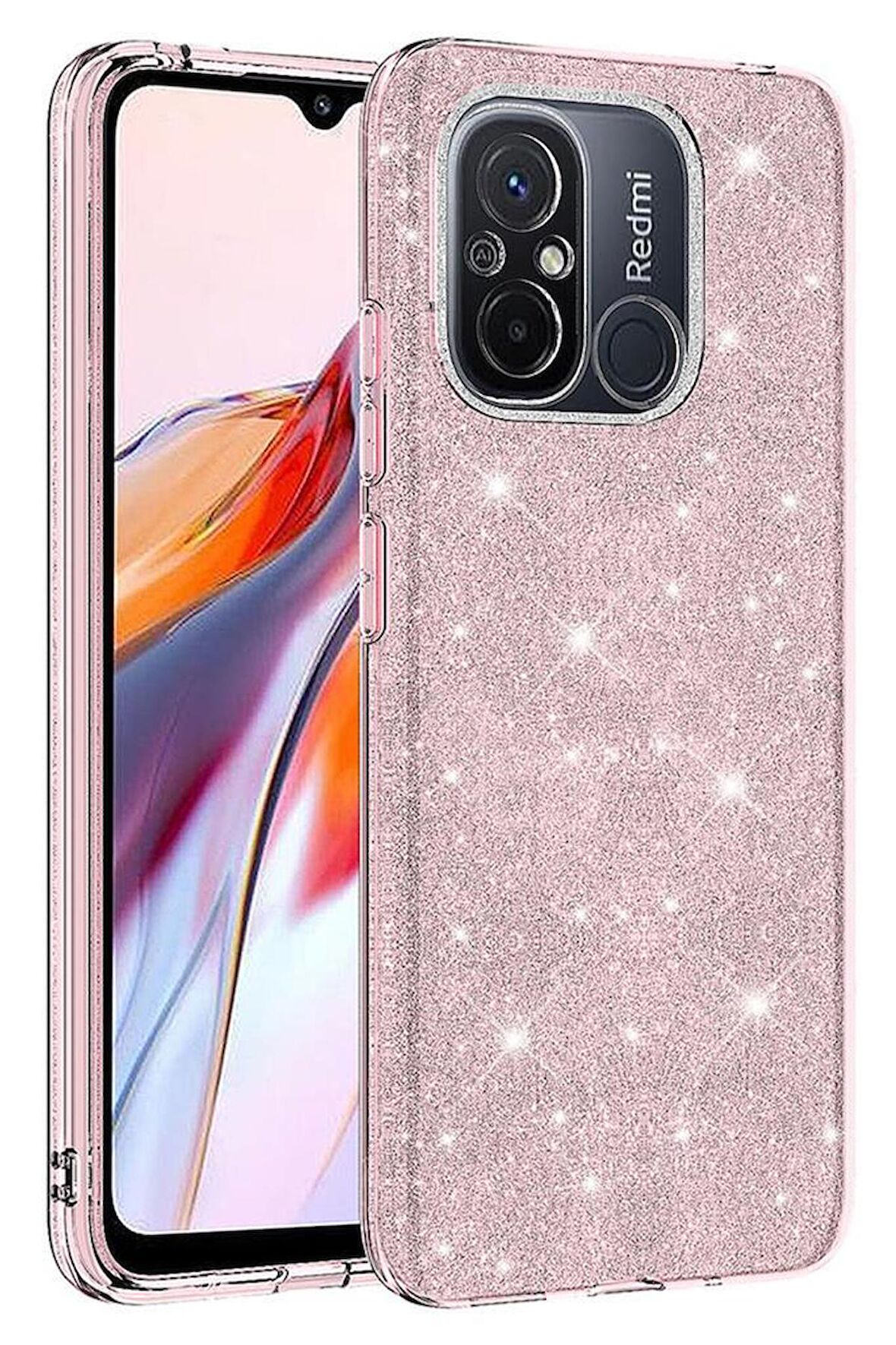 Xiaomi Redmi 12C Kılıf Simli Renkli Silikon 