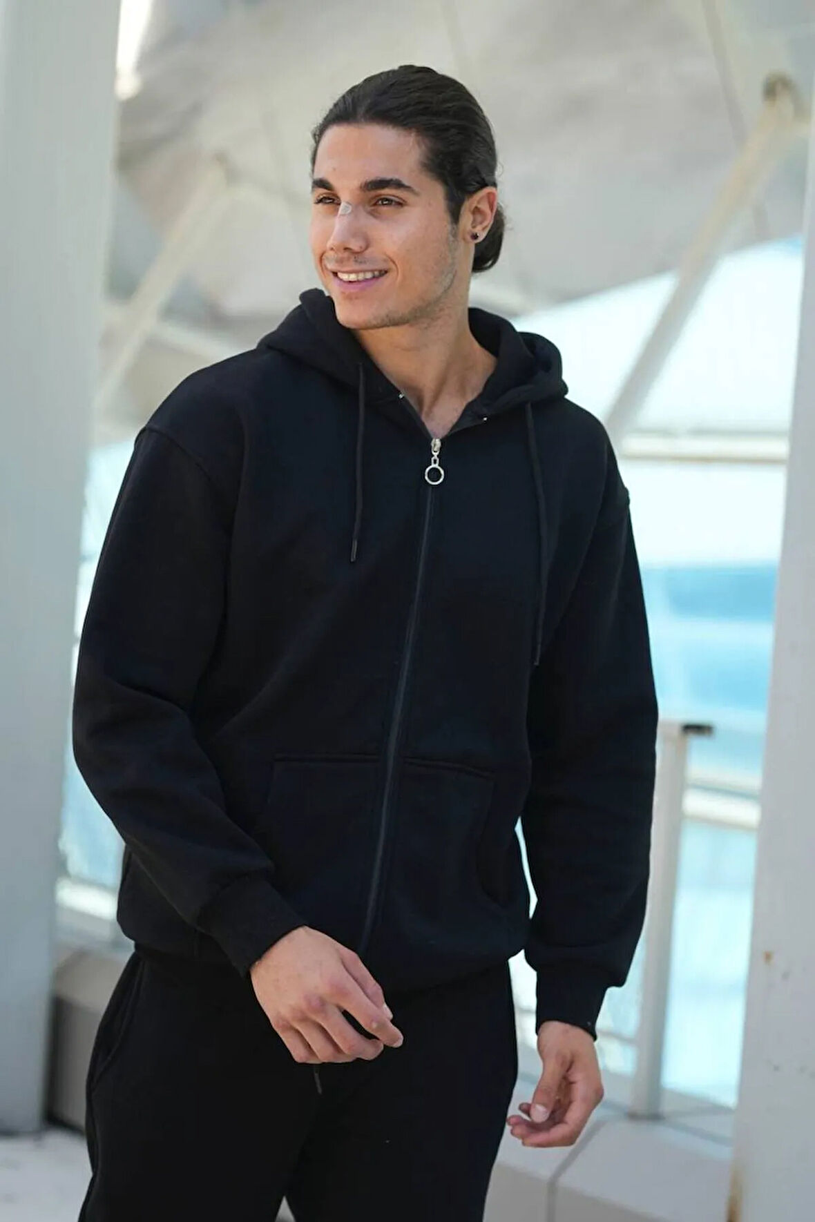 ÖZEL ÜRETİM UNISEX FERMUARLI KAPŞONLU SWEAT HIRKA