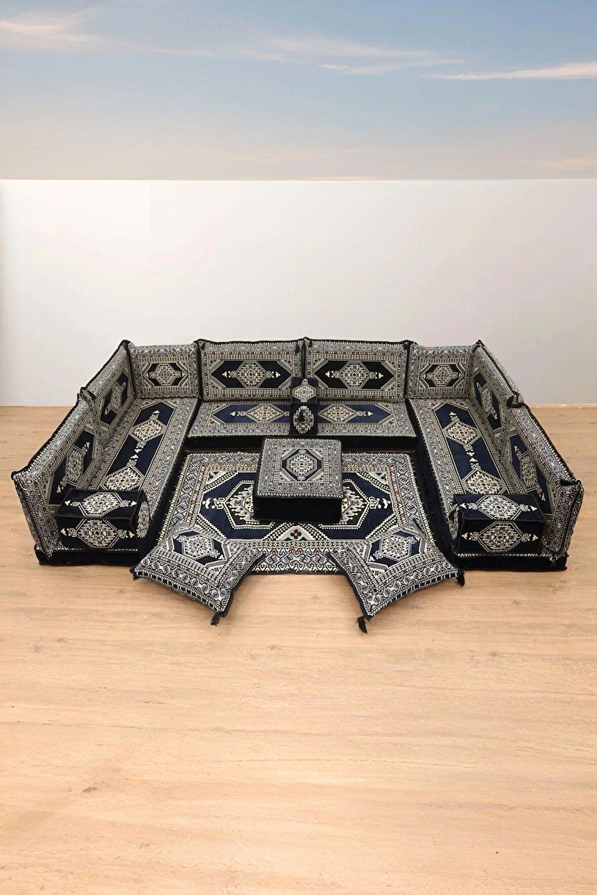 Şark Köşesi Takımı %100 Yerli Üretim | Özel Dokuma Kumaş | 10 cm Çökmeyen Sünger Minder