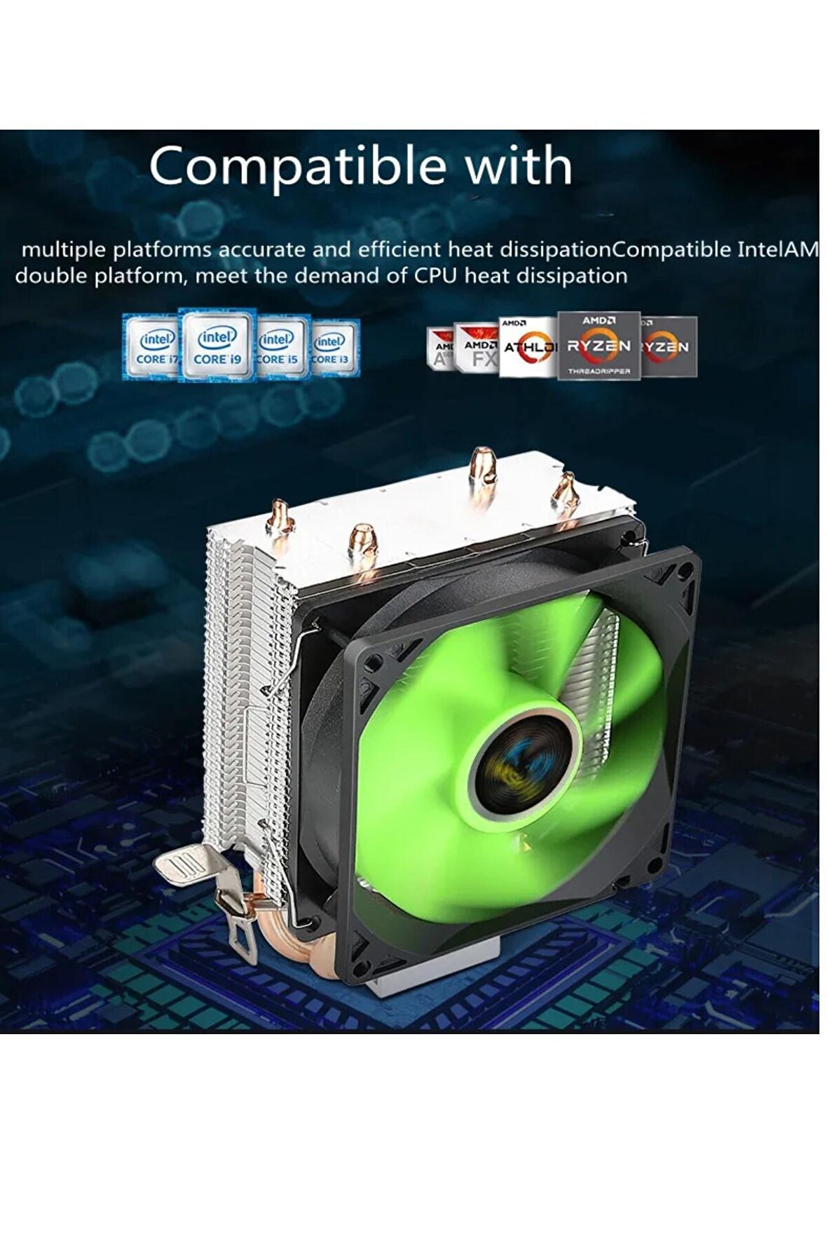 İşlemci Fanı Bakır Kanallı LGA 775 1155 1156 1150 1151 Geçmeli CPU Fanı Soğutma Fanı CPU Soğutucu