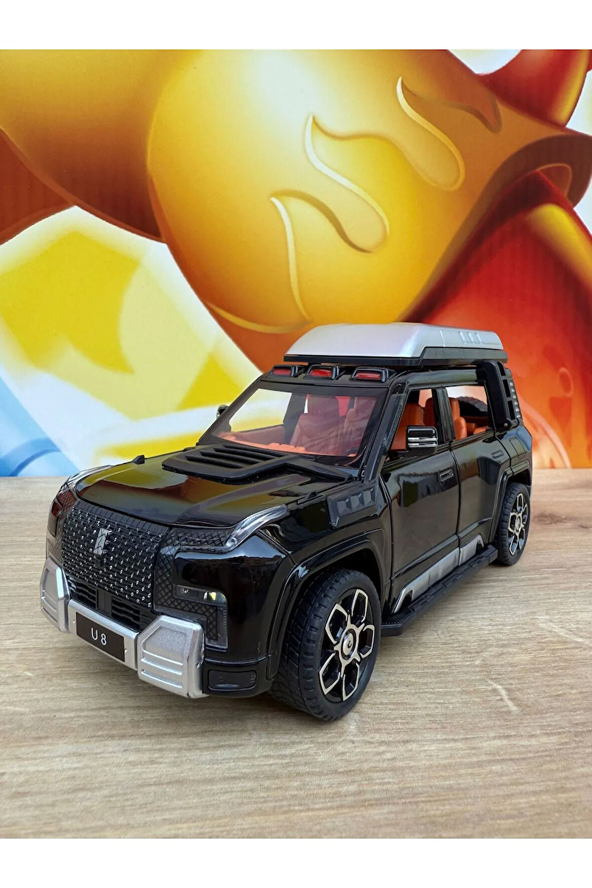 BYD Yangwang U8 Diecast Model Araba Sesli Işıklı Açılan Kapılar Korna Sesli BYD Diecast Model Araba