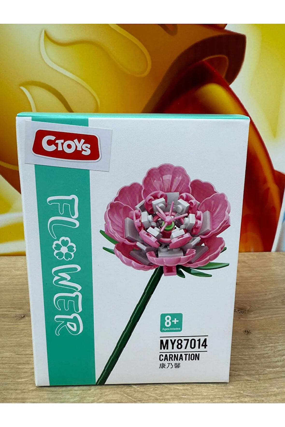 Dekoratif Gül Çiçek Karanfil Yapı Oyuncakları 100 Parça Çiçek Lego Benzeri Yapı Oyuncakları