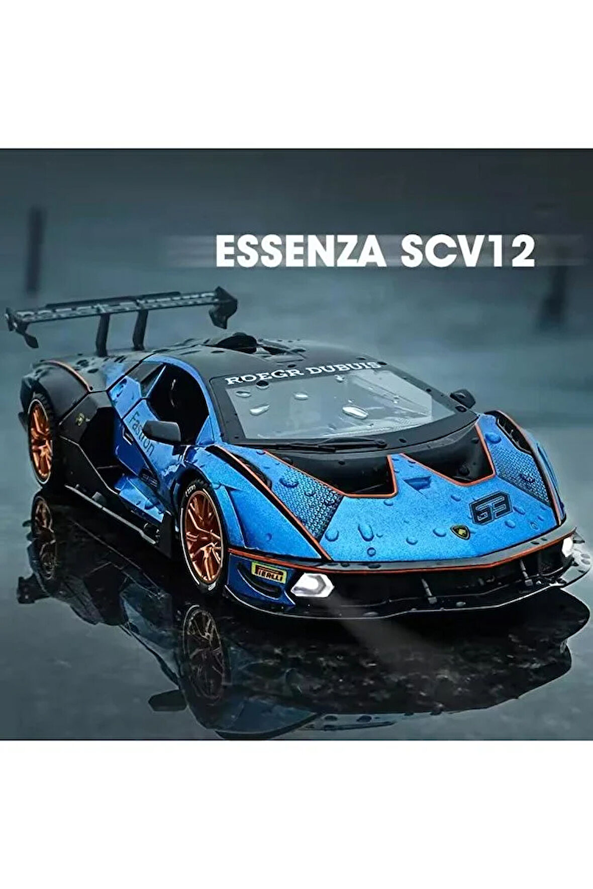 1:24 Ölçek Lamborghini Essenza SCV12 Diecast Model Araba Lamborghini Mavi Diecast Model Araba