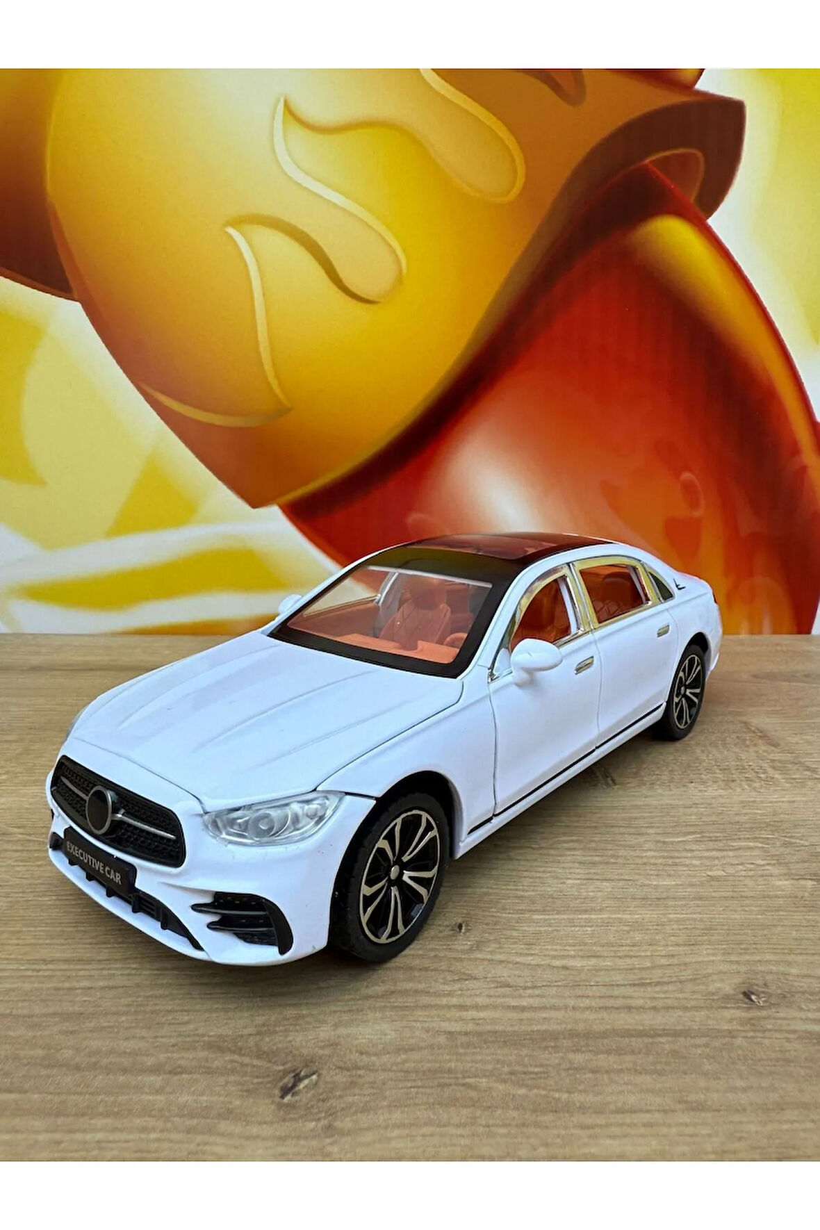 Mercedes C200 Metal Araba 22 Cm Sesli Işıklı Oyuncak Demir Model Araç Diecast Çek Bırak Mercedes