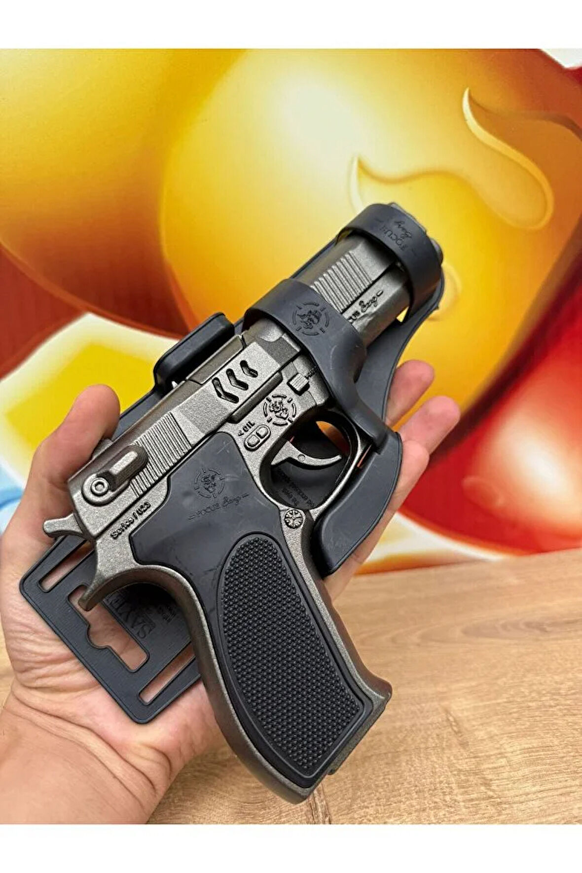 Kapsül Patlatan Tabancası Komple Parlak Demir Kapsül Patlatan Metal Tabanca Yeni