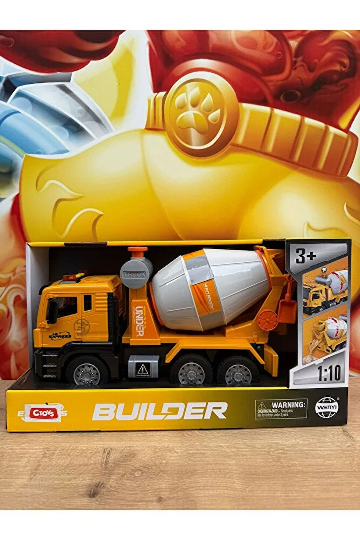 OYUNCAK SÜRTMELİ KIRILMAZ İŞ MAKİNASI BETON MİKSERİ SESLİ IŞIKLI AÇILAN KAPILAR İŞ MAKİNASI MİKSER