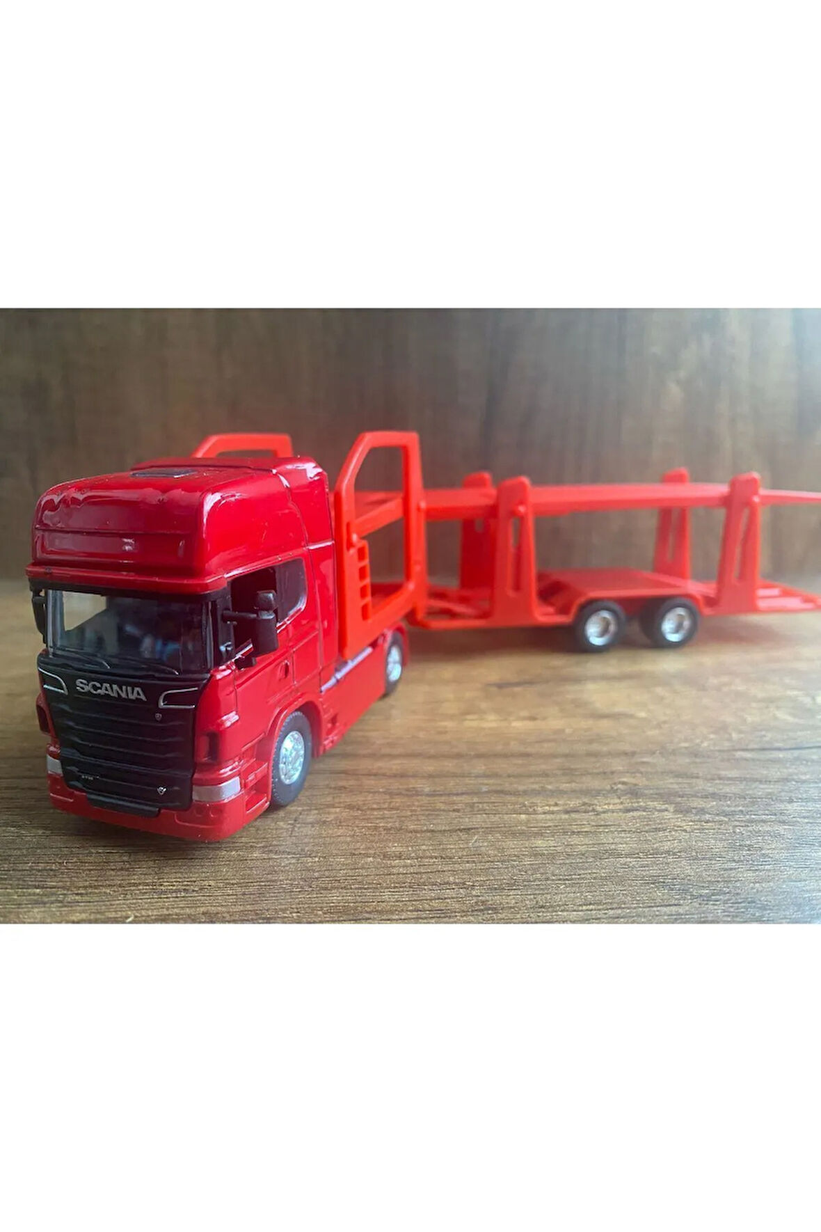 SCANİA METAL TIR V8 R730 İKİ KATLI ARABA TAŞIYICI SCANİA TIR DİECAST METAL OYUNCAK TIR