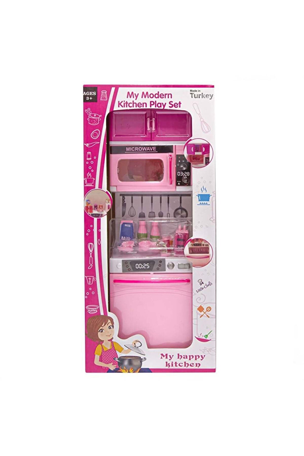 My Happy Kitchen Fırınlı Bulaşık Makinesi Oyuncak Mutfak Seti Evcilik Seti Oyuncak Bulaşık Makinesi