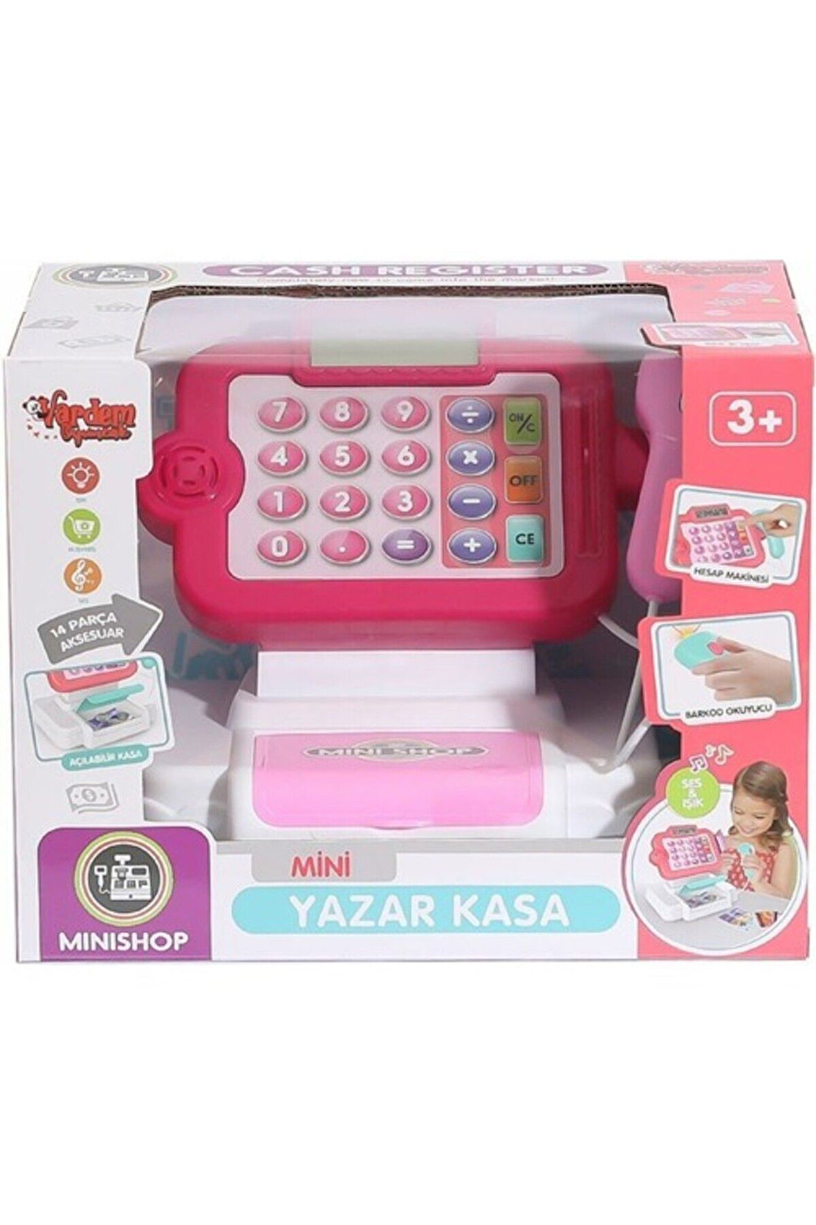 Kutulu Işıklı Sesli Dokunmatik Yazar Kasa Oyuncak Barkod Okuyuculu Yazar Kasa Oyun Seti Kasiyer