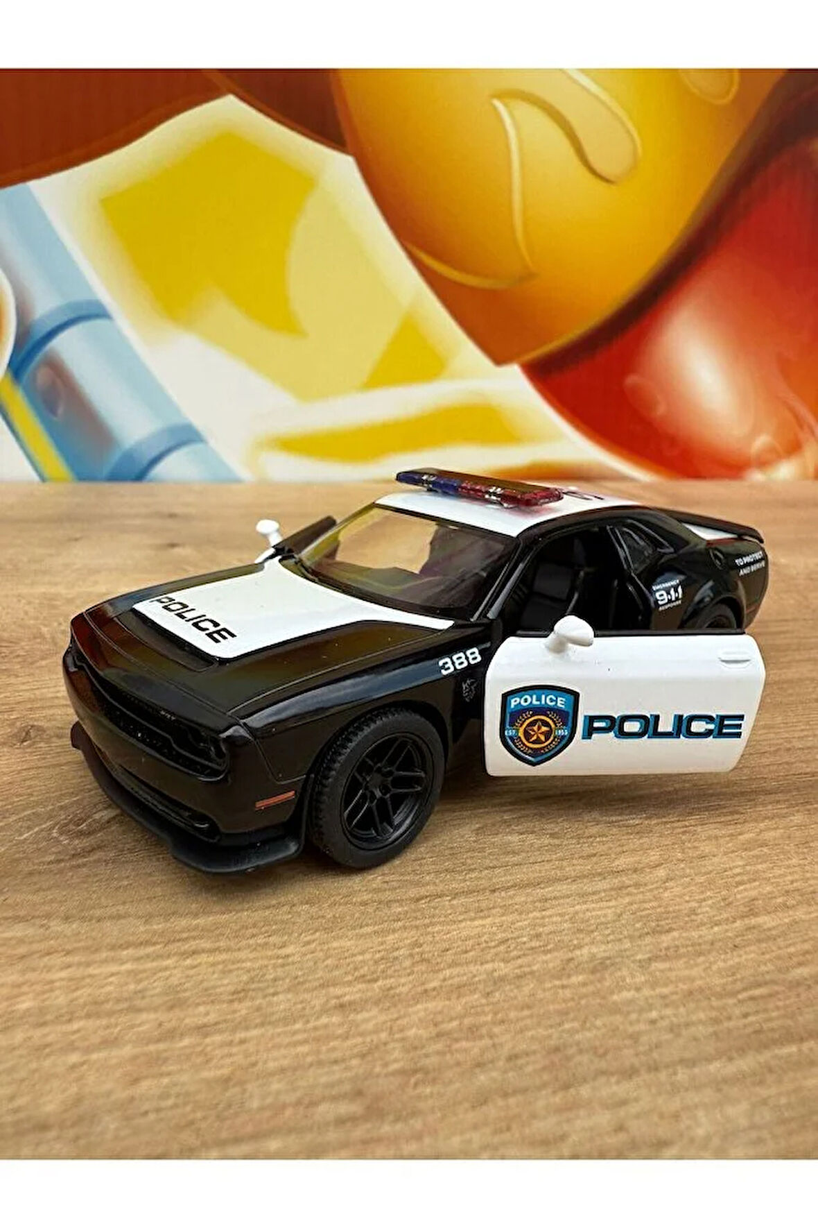 2023 Dodge Challenger Srt Demon 170 Diecast Polis Arabası Çekbırak Kapıları Açılır