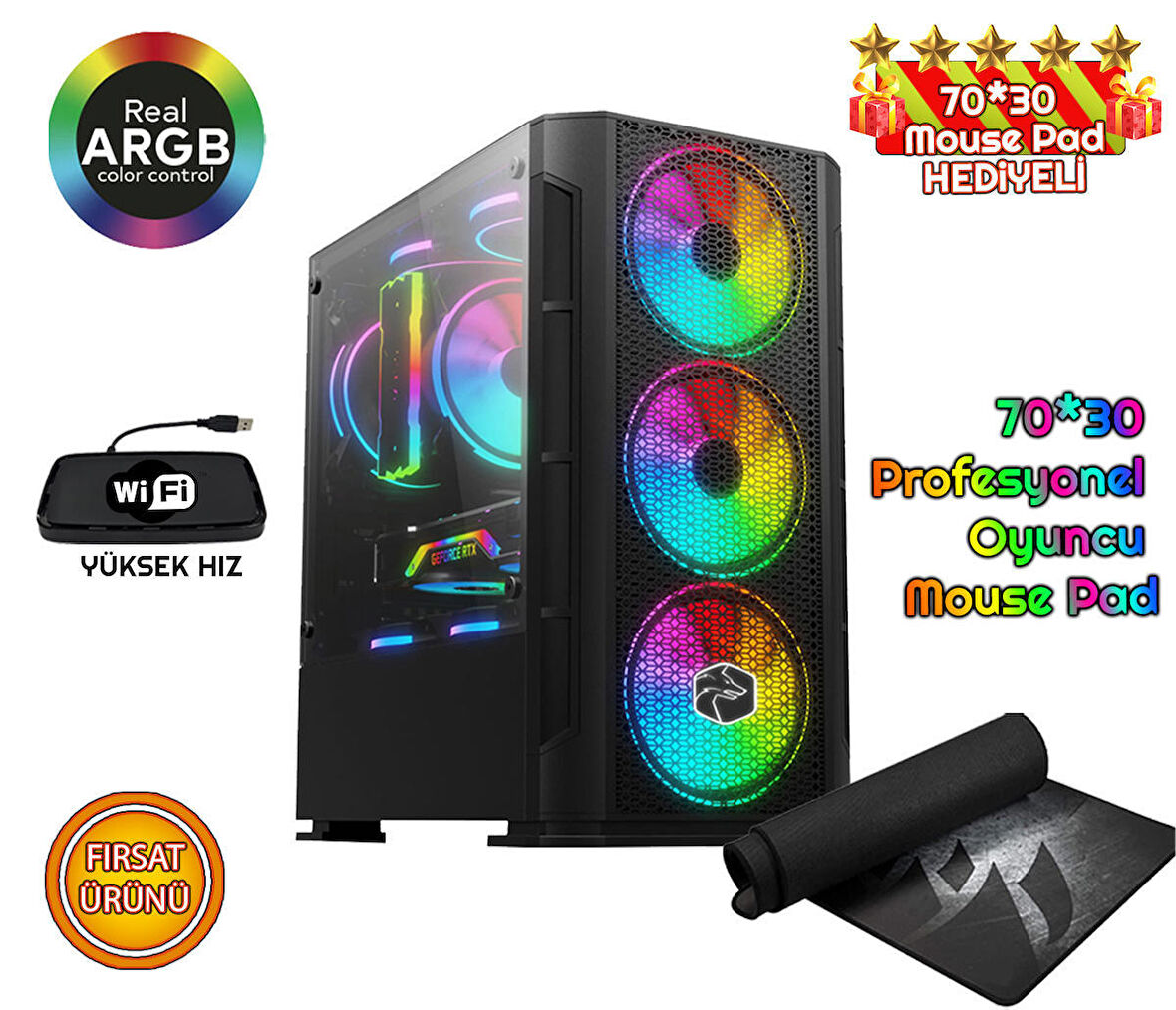 Biggamex ZP07 Intel i5 3470 16 GB DDR3 RAM 256 GB SSD 1 TB HDD NVIDIA GeForce GT 730 FreeDos Masaüstü Bilgisayar 