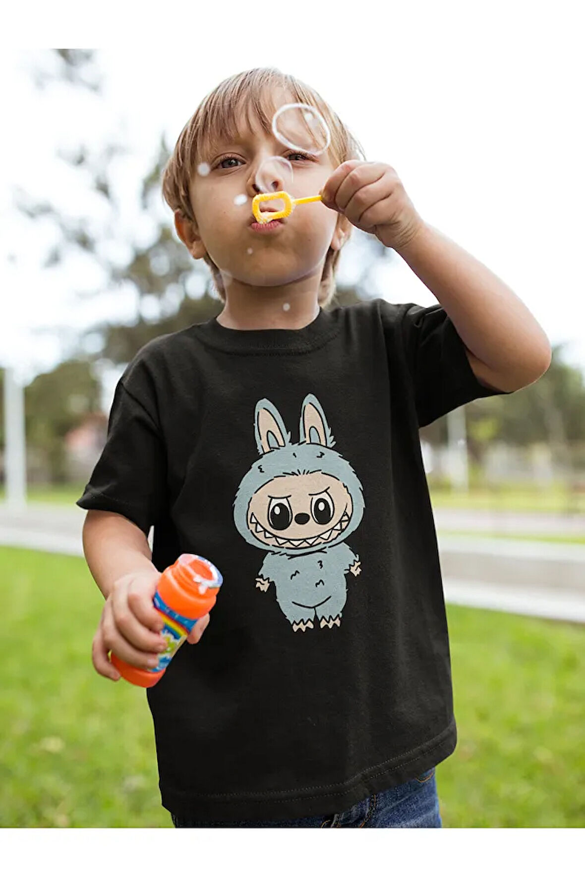 Labubu Baskılı Unisex Çizgi Film Çocuk Tişört (1-12 Yaş)