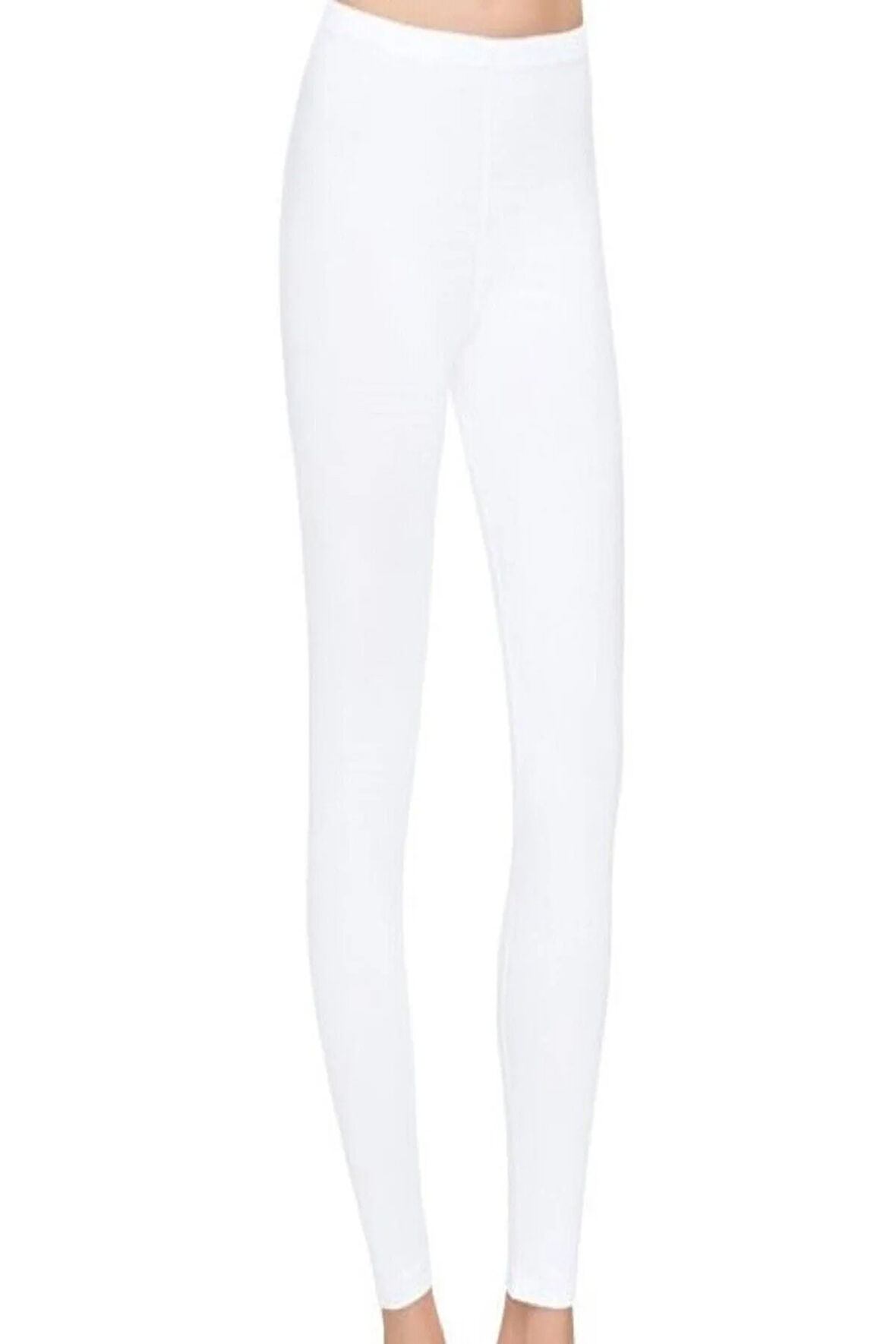 Kadın Beyaz Modal Elastan Uzun Tayt Elt Yeni Sezon