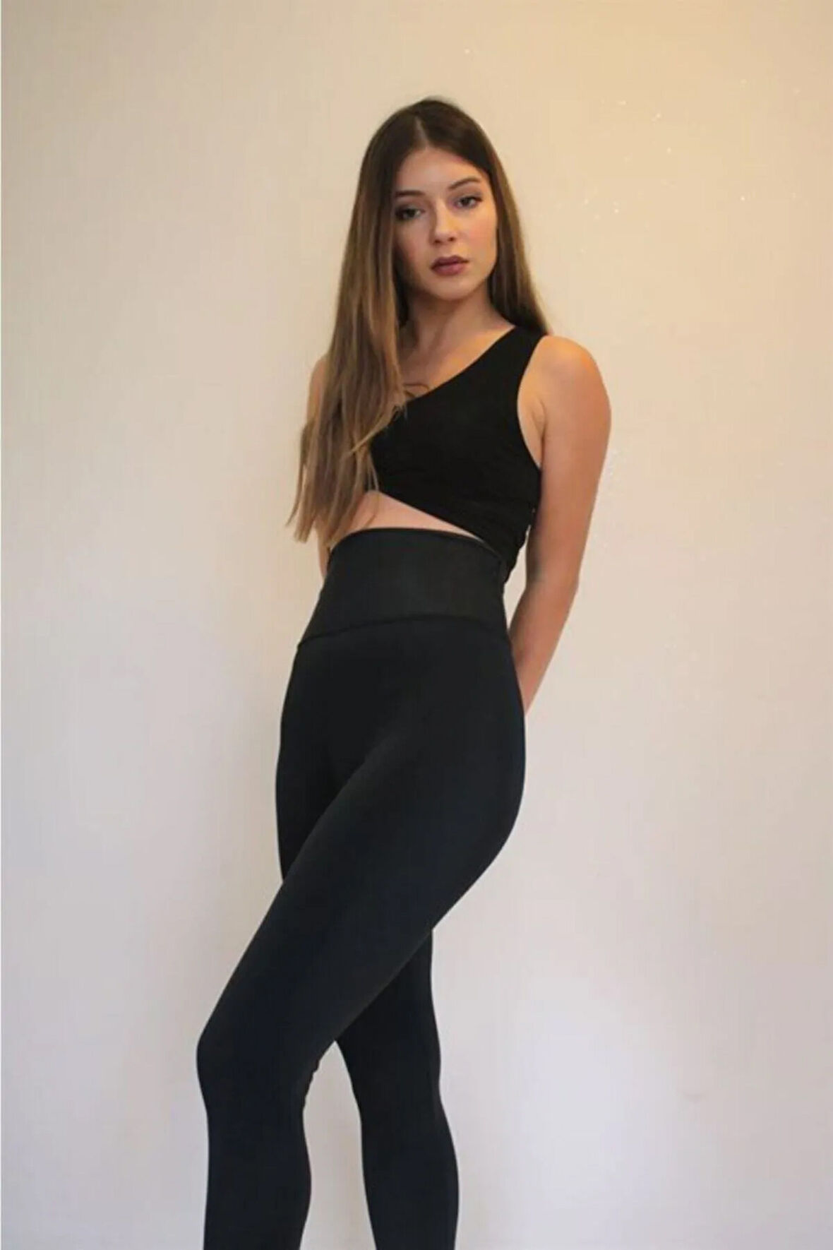 Korseli Şekillendirici Ekstra Yüksek Bel Siyah Tayt