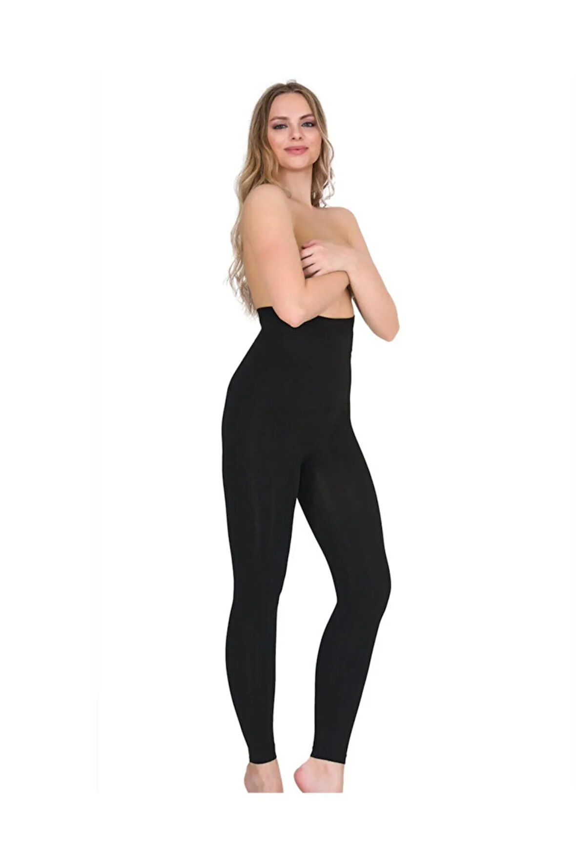 Kadın Siyah Yüksek Bel Tayt