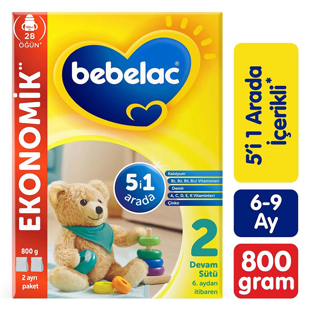Bebelac 2 Devam Sütü 800 gr 6-9 Ay