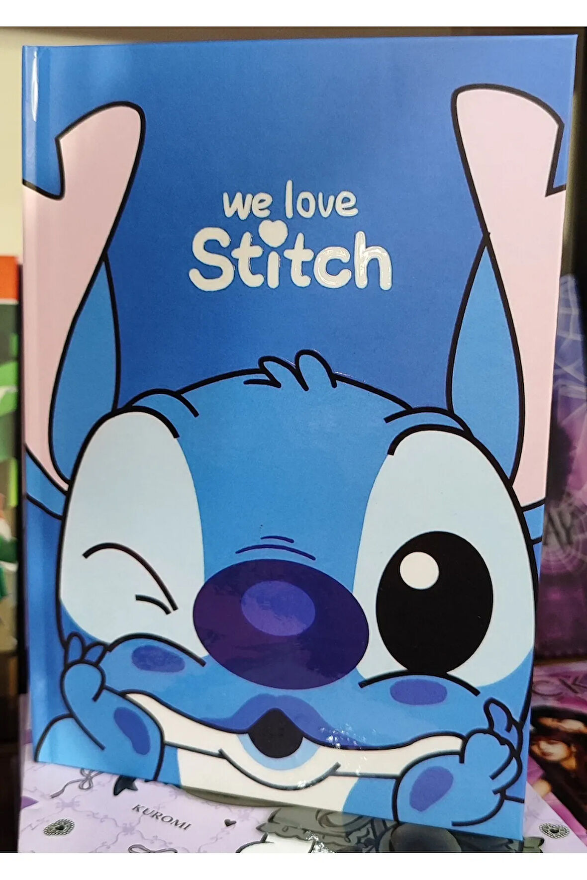 we love stitch ciltli sert kapak ajanda günlük çok amaçlı çizgili defter