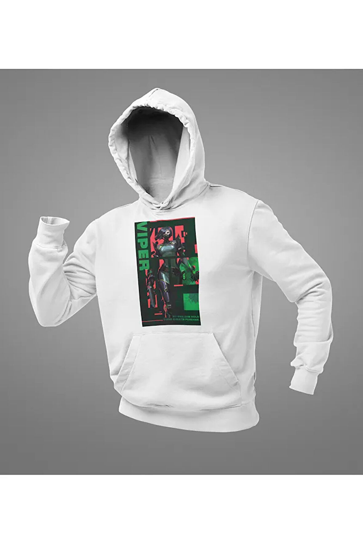 Smoker Viper Baskılı Unisex Oversize Vaalorant Hoodie