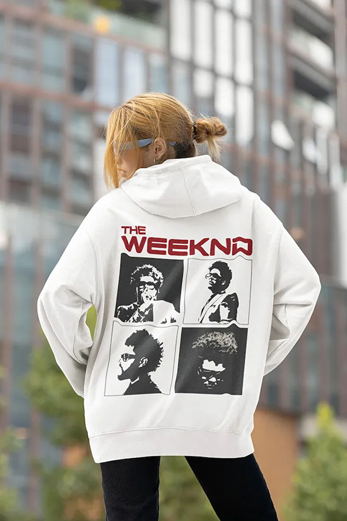 Tasarım The Weeknd Baskılı Unisex Oversize Rapper Şarkıcı Hoodie