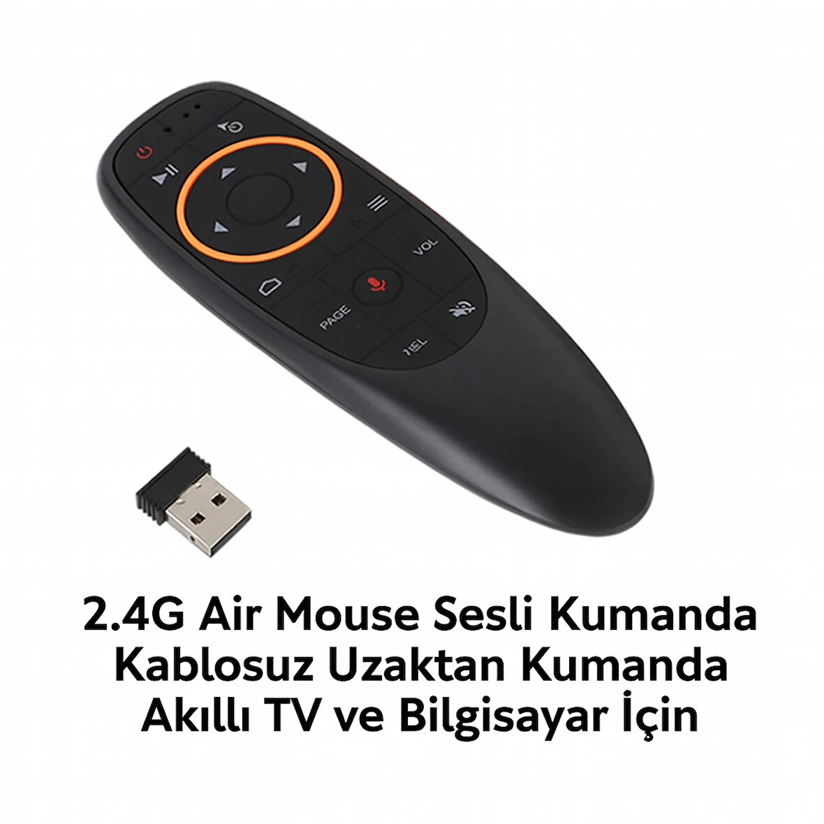 2.4G Air Mouse Sesli Kumanda – Gyro Sensörlü Kablosuz Uzaktan Kumanda