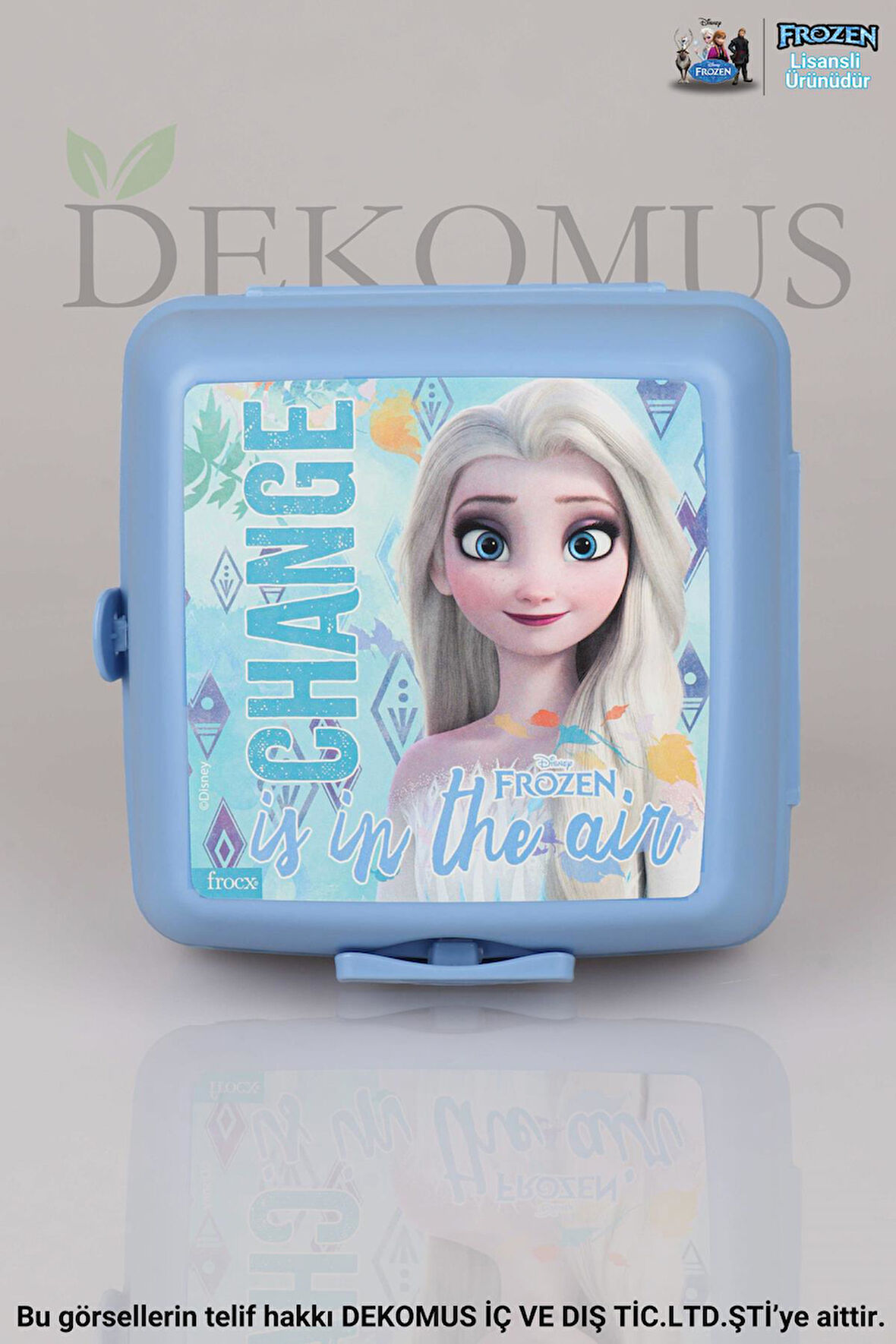 DEKOMUS İLE YENİ SEZON COOL GIRL LİSANSLI FROZEN ELSA 2 KATLI BESLENME KUTUSU / LUNCH BOX "DEKOMUS CEP DEFTERİ HEDİYELİ"