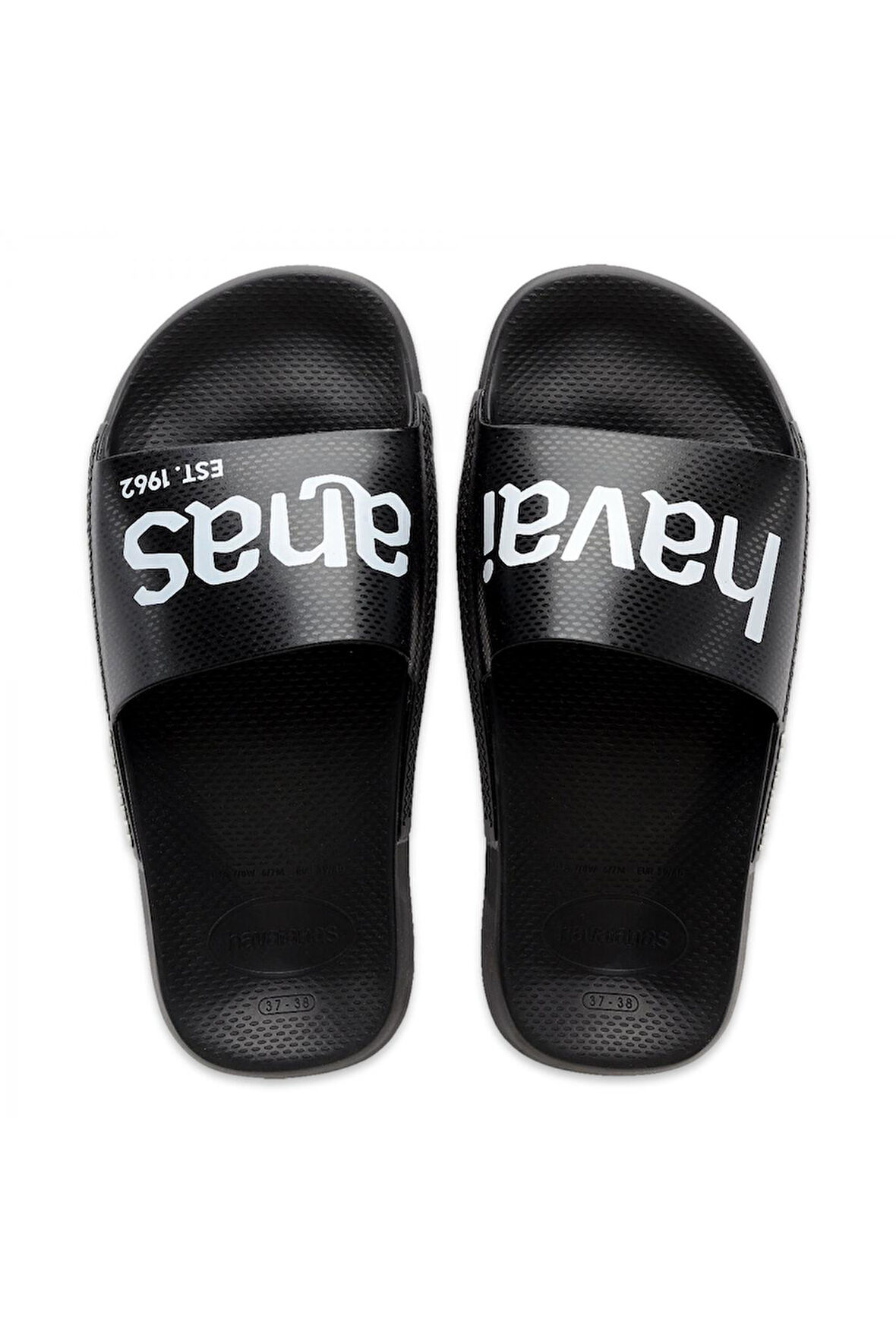 Havaianas 4148124 Slide Classic Logomania Tek Bant Siyah-Beyaz Unisex Terlik