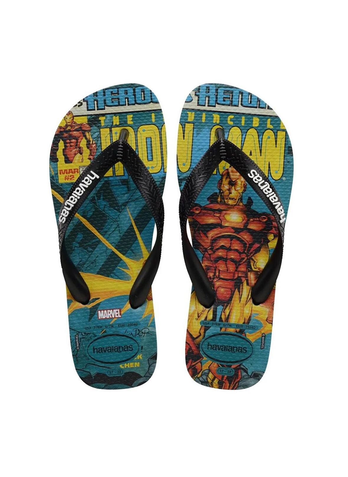 Havaianas Yeşil - Çok Renkli Erkek Plaj Terliği TOP MARVEL CLASSICS