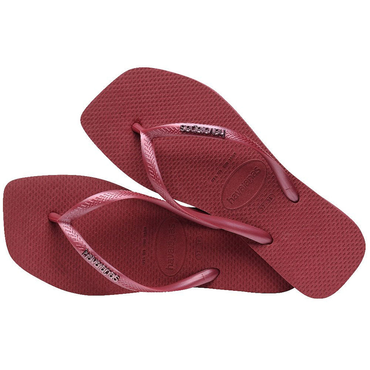 Slim Square Logo Metallic Amaranto
