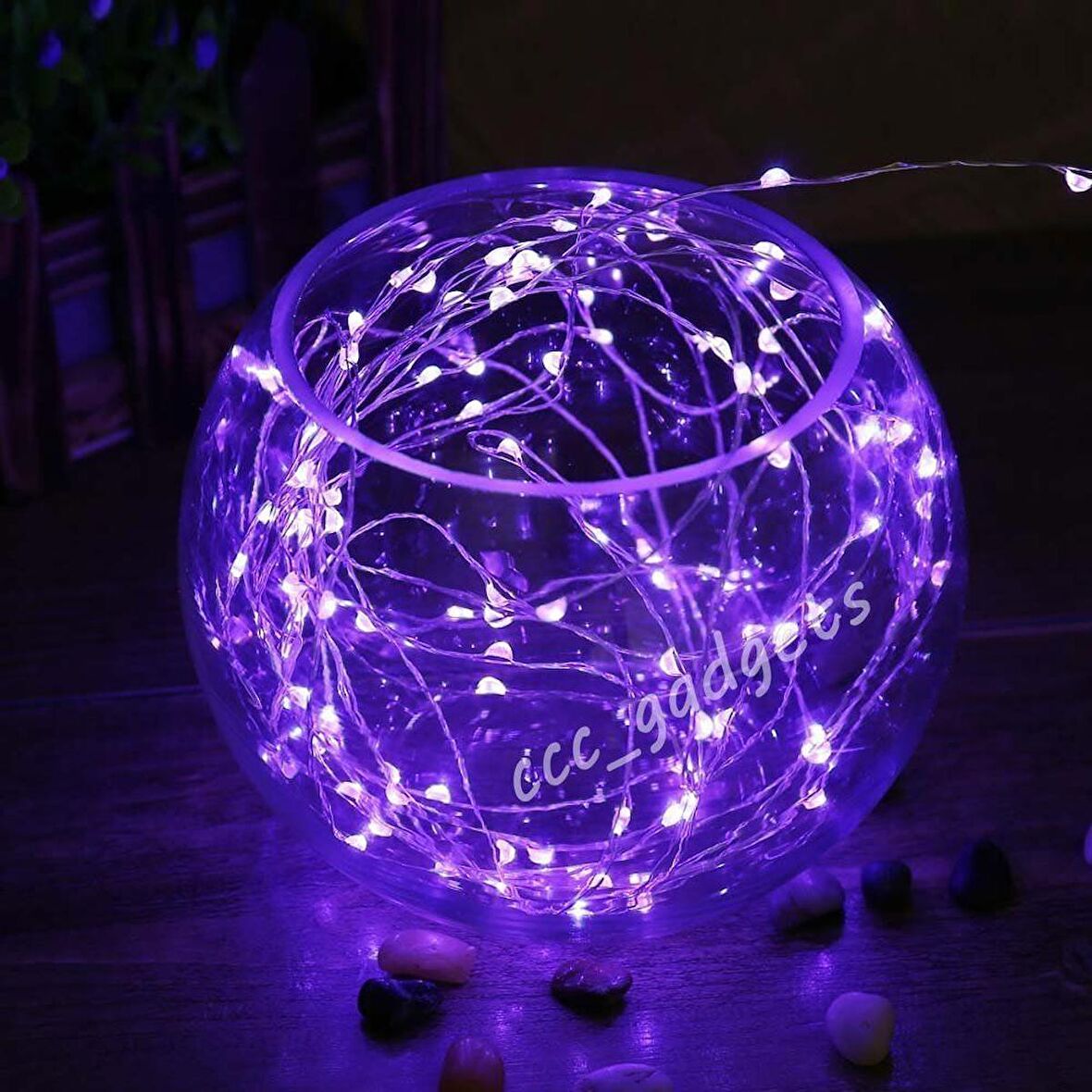 PURPLE CHRİSTMAS LED LİGHT 2 METRE MOR PİLLİ LED IŞIK NOEL IŞIĞI PARLAK PERİ LED IŞIK