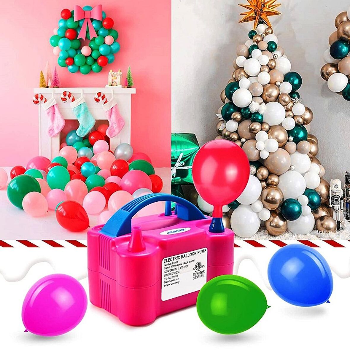 VIP ELECTRIC BALLOON PUMP TWO OPERATİON ELEKTRİKLİ BALON POMPASI 2 ÇIKIŞLI 1.KALİTE BALON POMPASI