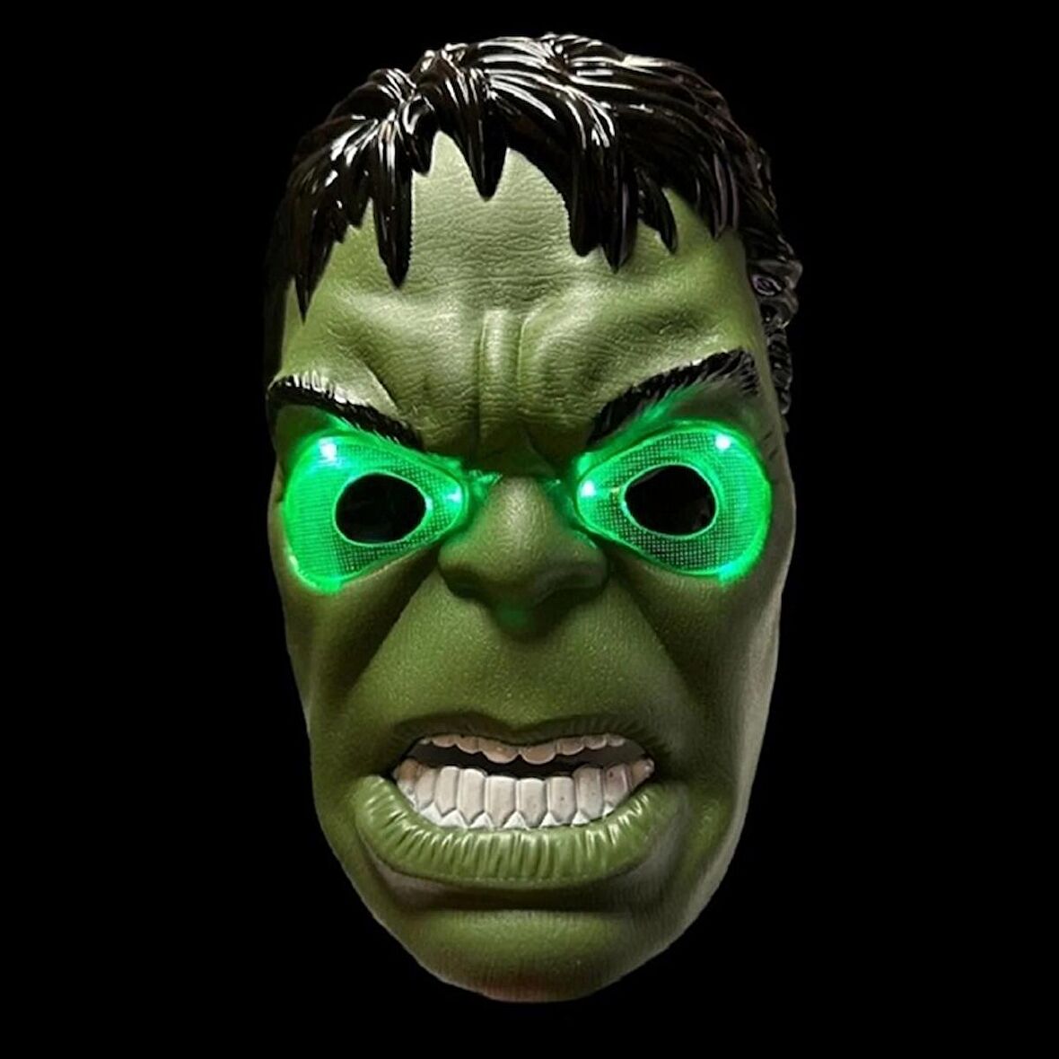 LED IŞIKLI MASKE IŞIKLI HULK MASKESİ LED LİGHT HULK MASK YEŞİL ADAM MASKESİ IŞIKLI CADILAR BAYRAMI MASKESİ