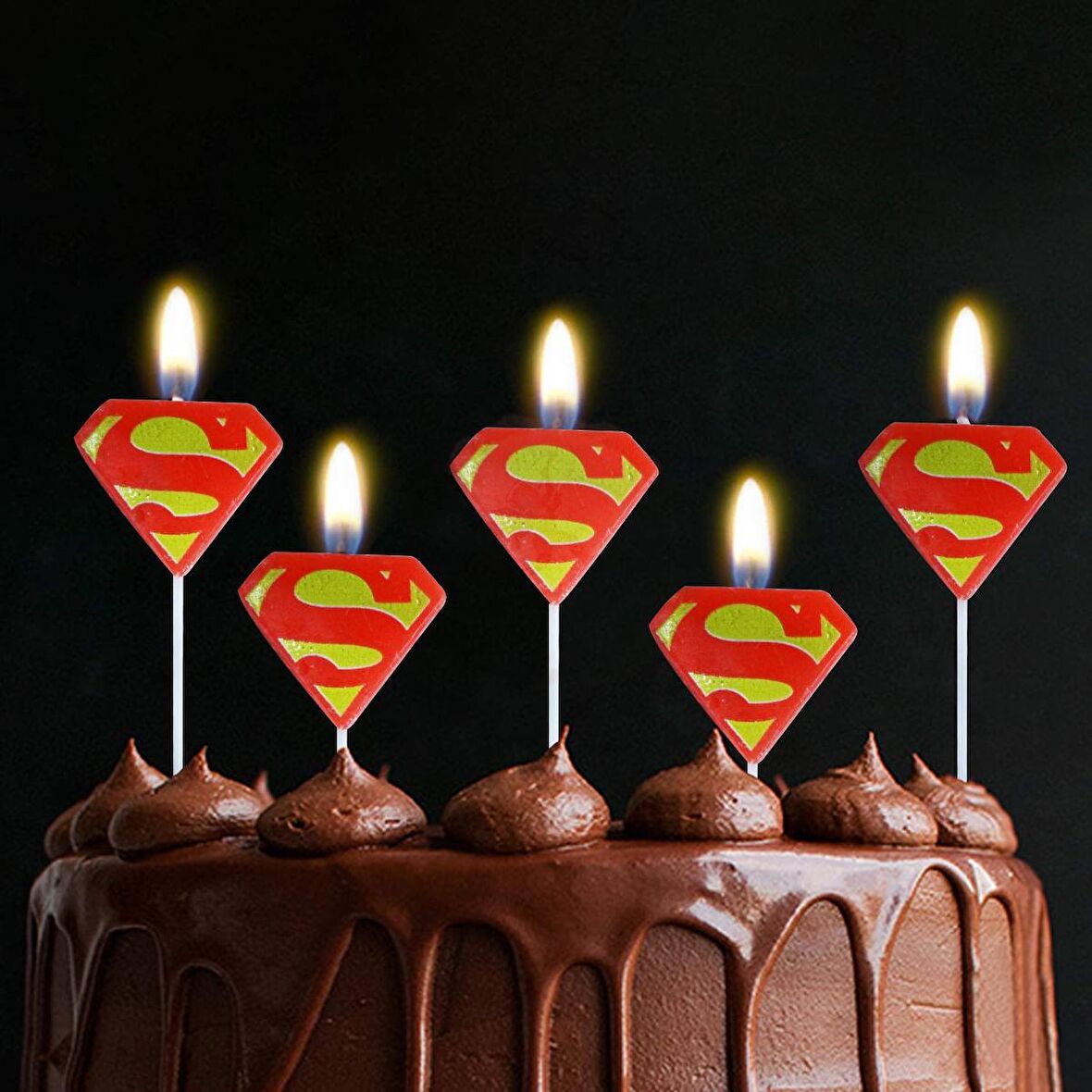 SUPERMAN BIRTHDAY CANDLE VIP KALİTE SÜPERMEN PASTA MUMU 5 ADET SÜPERMEN DOĞUM GÜNÜ MUMU SUPERMAN MUM