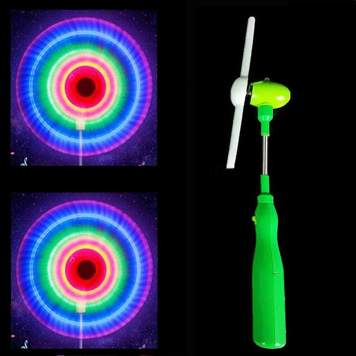 FLASHİNG LİGHT UP LED SPİNNİNG RENKLİ LED IŞIKLI DÖNEN UFO PERVANE SESLİ IŞIKLI YEŞİL DEĞİRMEN IŞIK