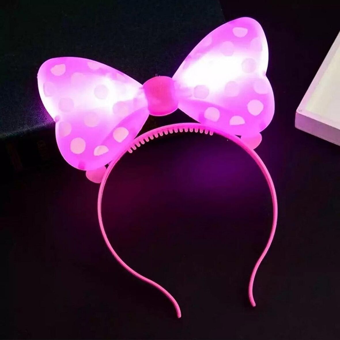 PEMBE IŞIKLI TAÇ PİNK HEADBAND LED LİGHT PEMBE MİNNİE MOUSE IŞIKLI TAÇ PEMBE MİKİ TAÇ KONSER IŞIKLARI