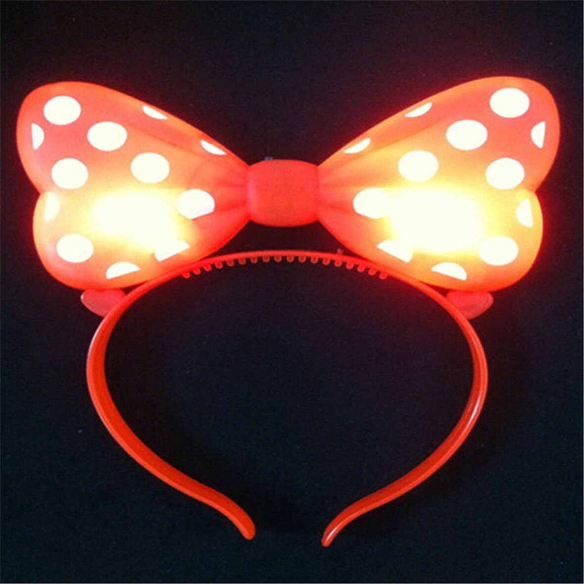 KIRMIZI IŞIKLI TAÇ RED HEADBAND LED LİGHT KIRMIZI MİNNİE MOUSE IŞIKLI TAÇ KIRMIZI MİKİ TAÇ PARTİ TACI