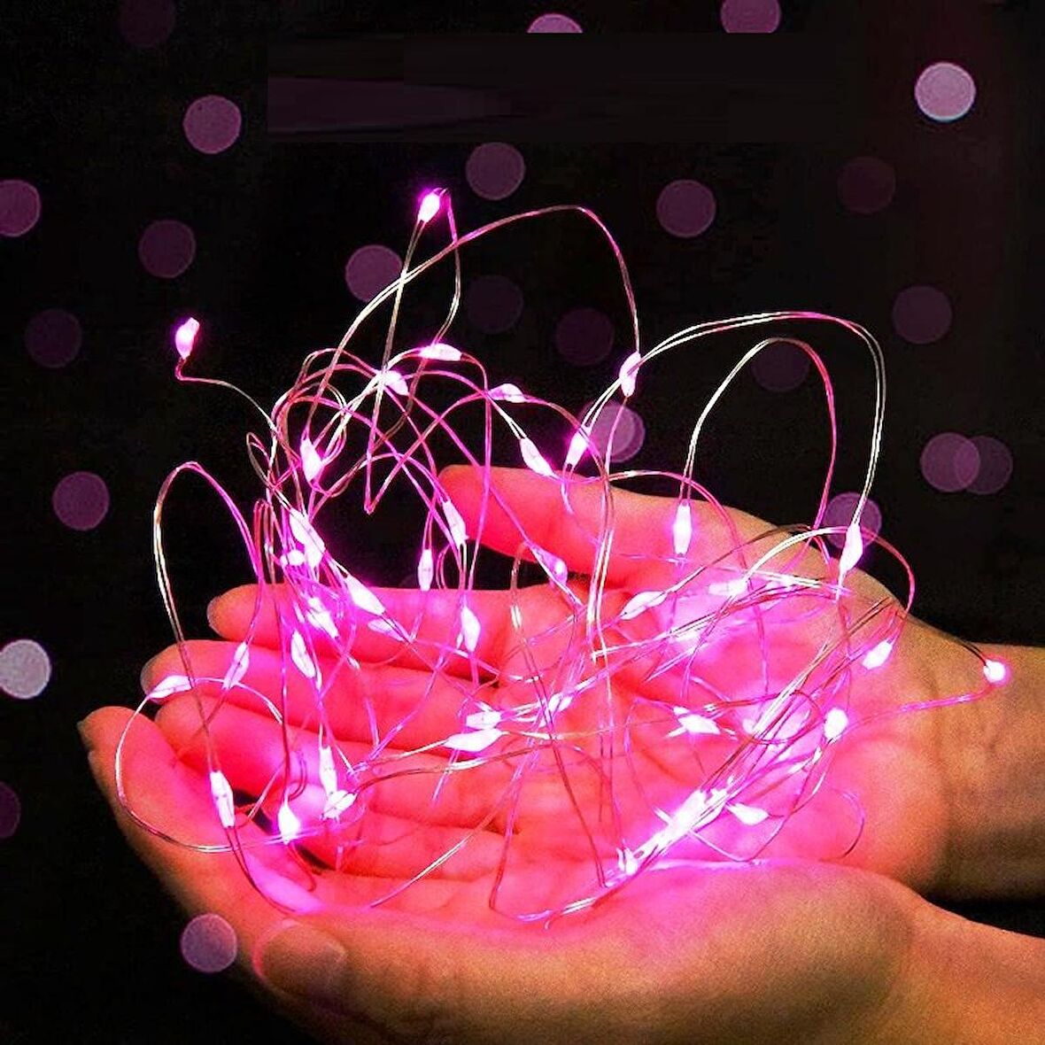 3 METRE PEMBE PİLLİ LED IŞIK CANLI PEMBE IŞIK IP65 SU GEÇİRMEZ SEVGİLİLER GÜNÜNE ÖZEL PEMBE LED IŞIK
