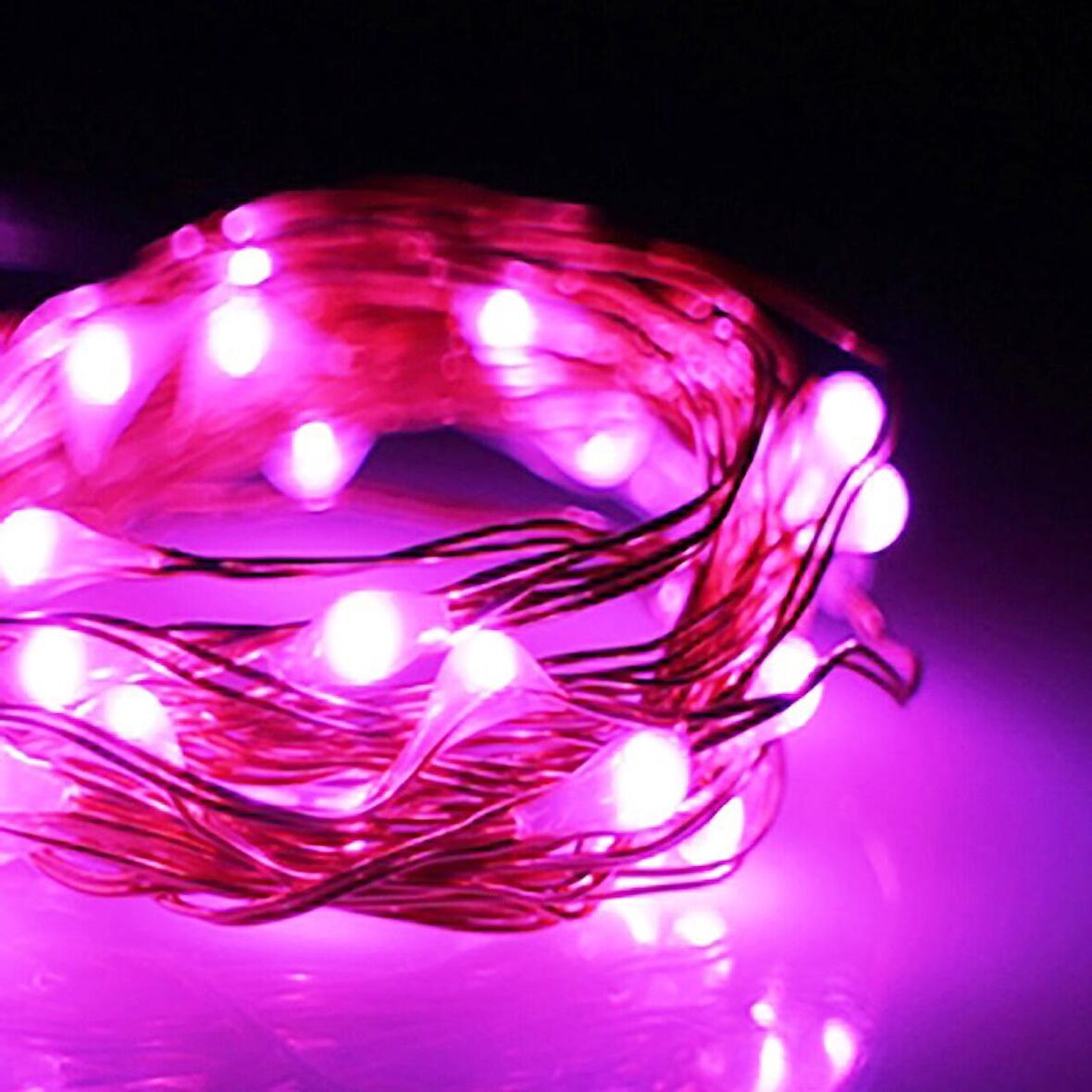 8 METRE PEMBE PİLLİ LED IŞIK CANLI PEMBE IŞIK IP65 SU GEÇİRMEZ SEVGİLİLER GÜNÜNE ÖZEL PEMBE LED IŞIK